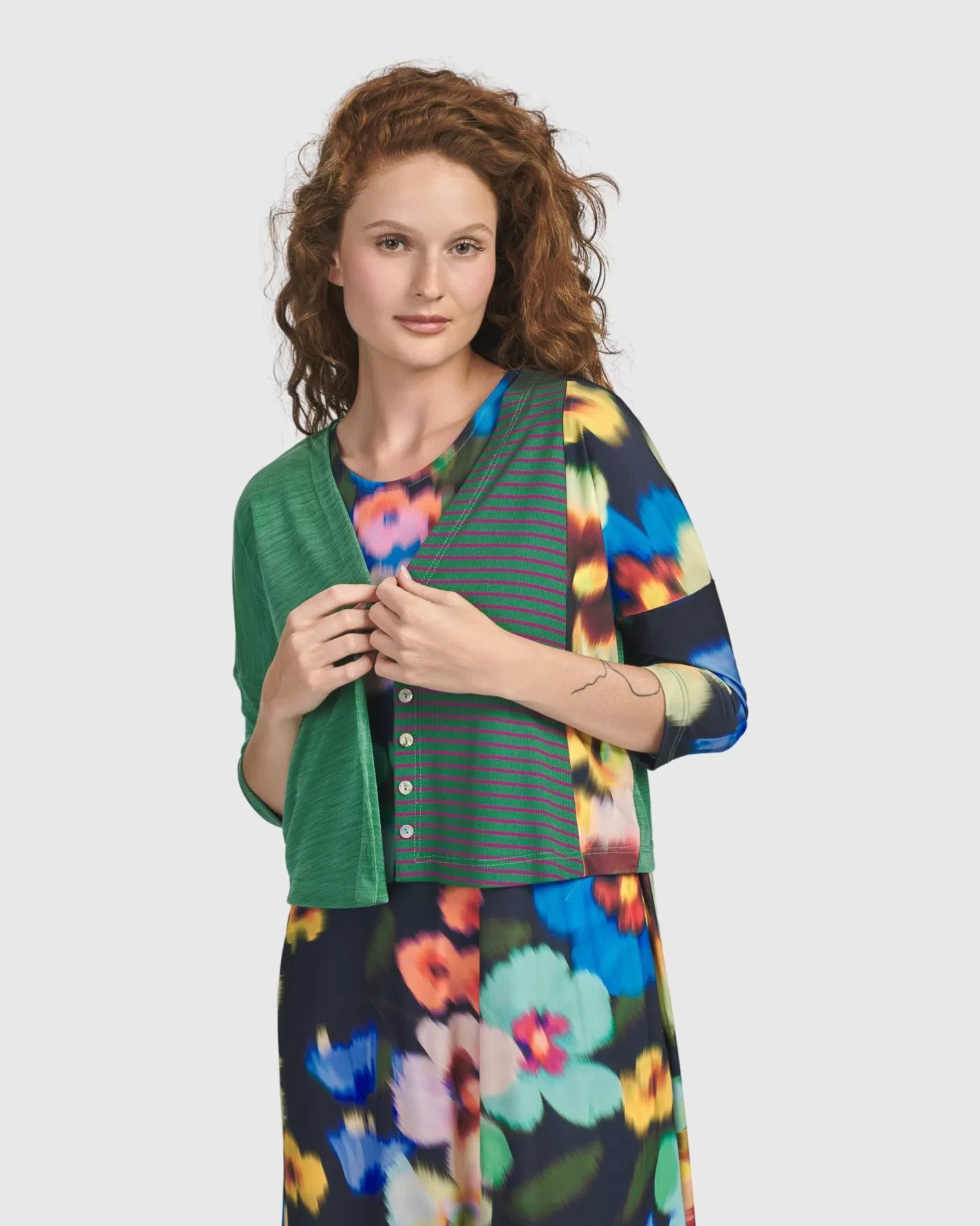 Forget-Me-Not Cropped Cardigan, Garden-ALEMBIKA Cheap