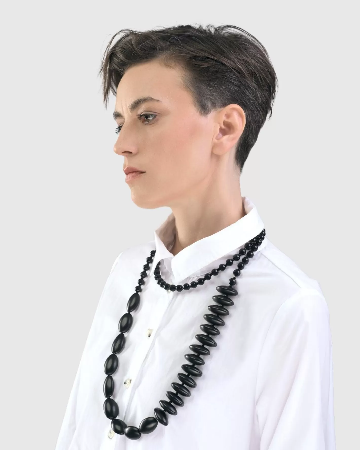 Fuji Bead Necklace, Black-ALEMBIKA Fashion