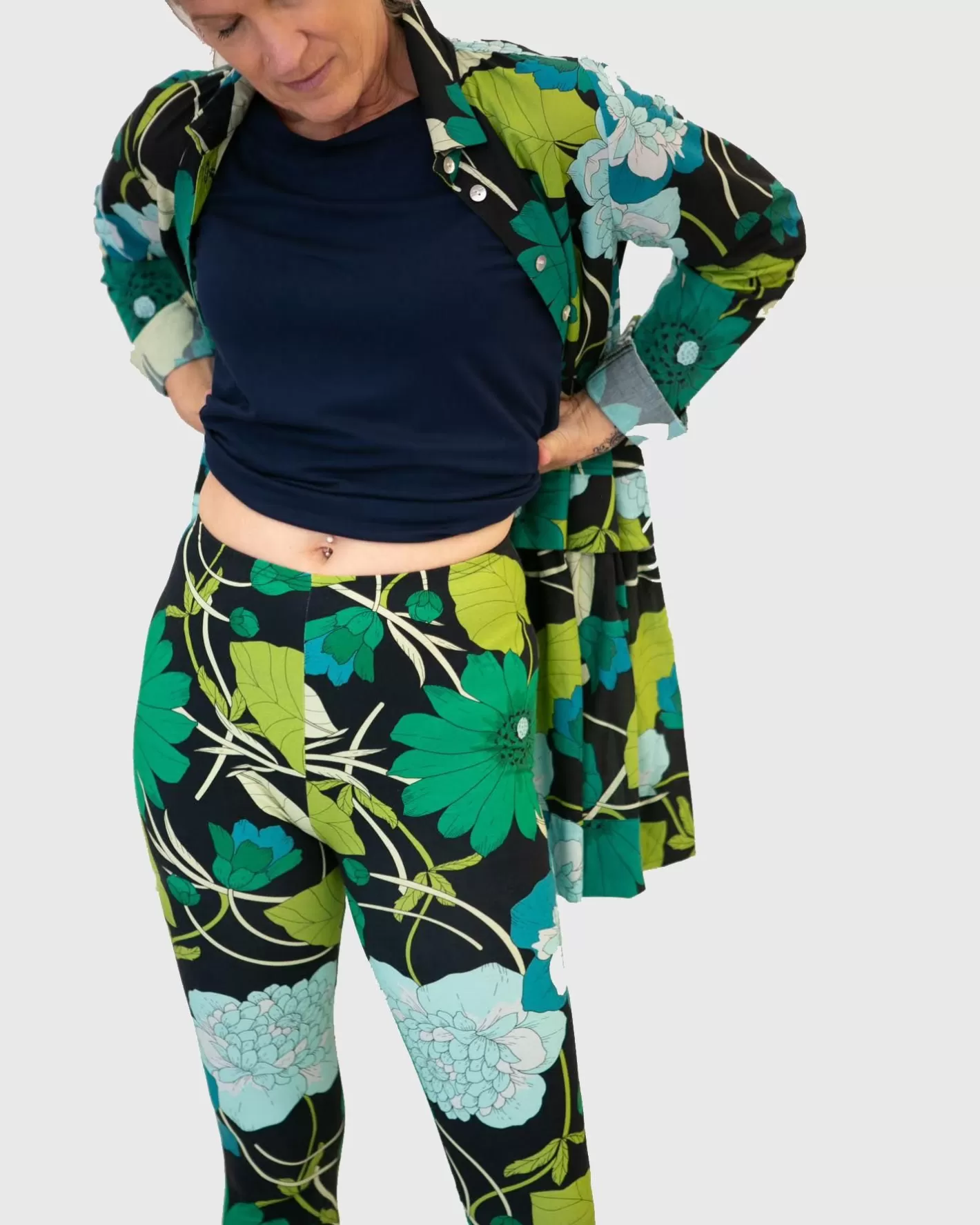 Garden Leggings, Floral-ALEMBIKA Online