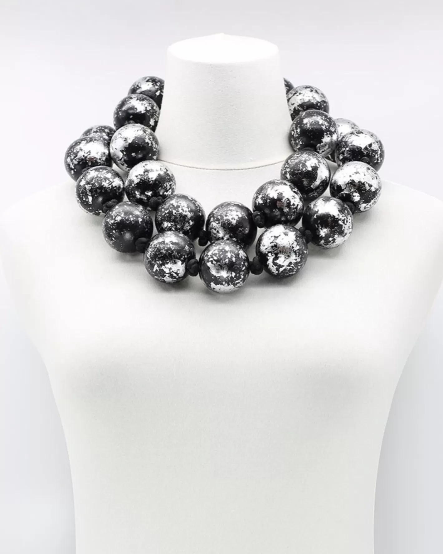 Giant Bead Necklace, Silver-ALEMBIKA Sale