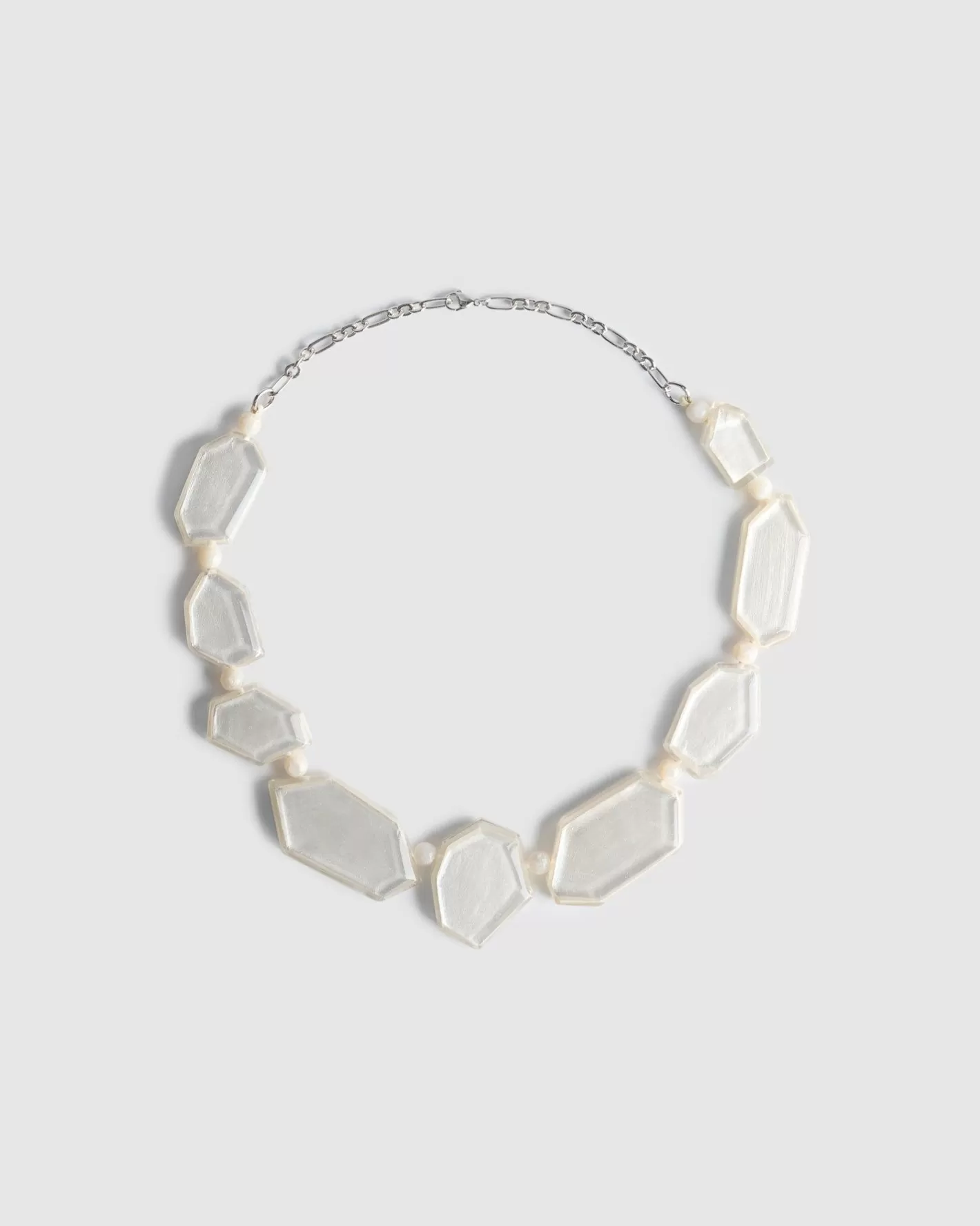 Glory Faceted Bead Necklace, Frost-ALEMBIKA Fashion