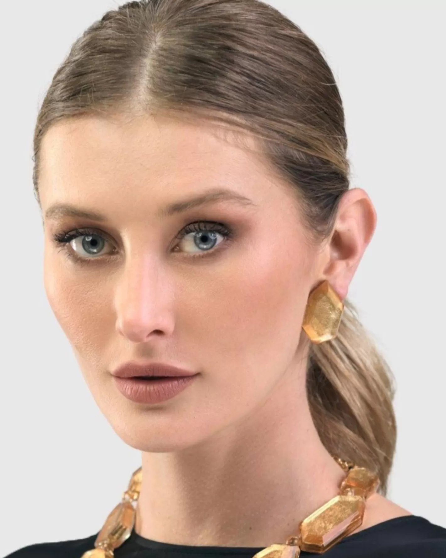 Glory Faceted Clip Earrings, Gold-ALEMBIKA Sale