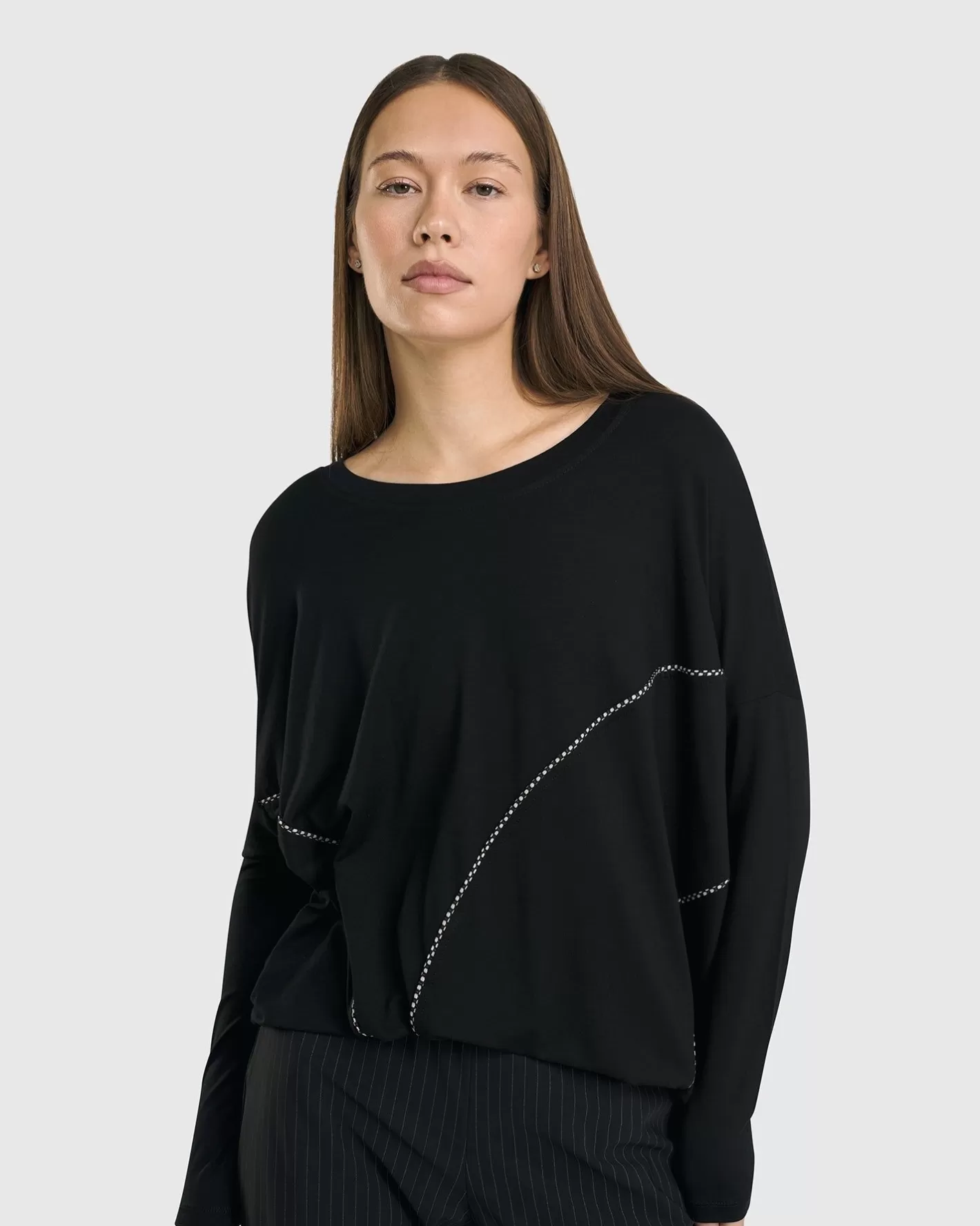 Go-To Drop Sleeve Top, Black-ALEMBIKA Online