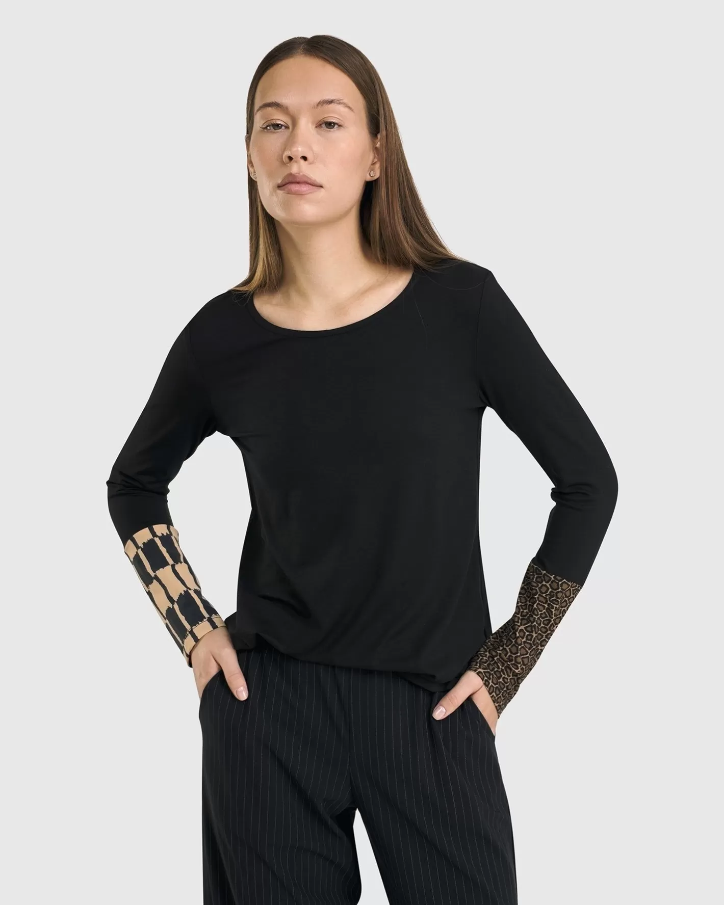 Go-To Long Sleeve Top, Coffee-ALEMBIKA Discount