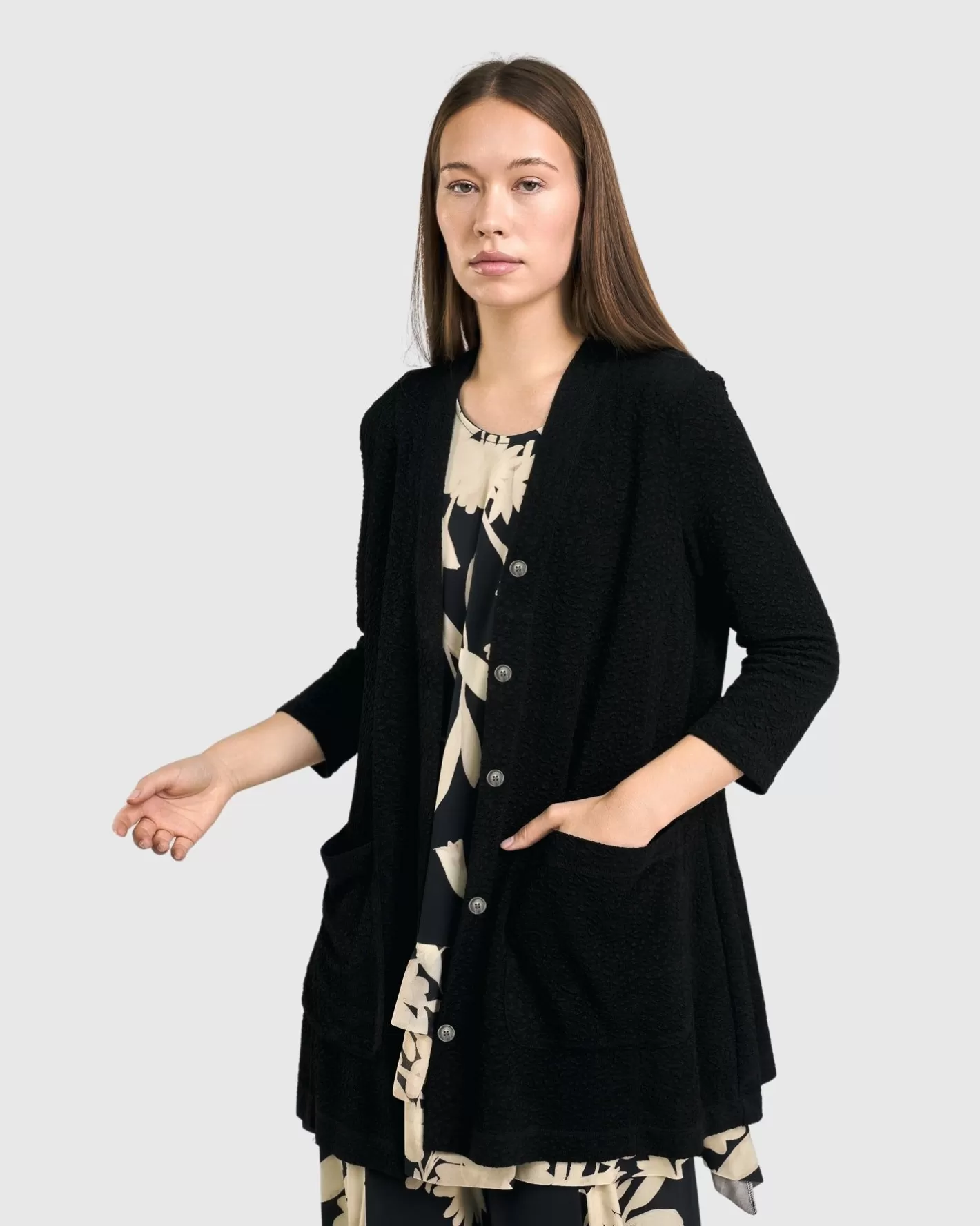 Granite Cardi Jacket, Black-ALEMBIKA Clearance