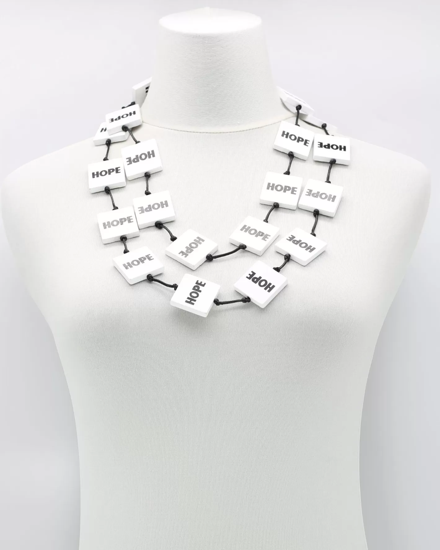 Hope Squares Necklace, White-ALEMBIKA Store