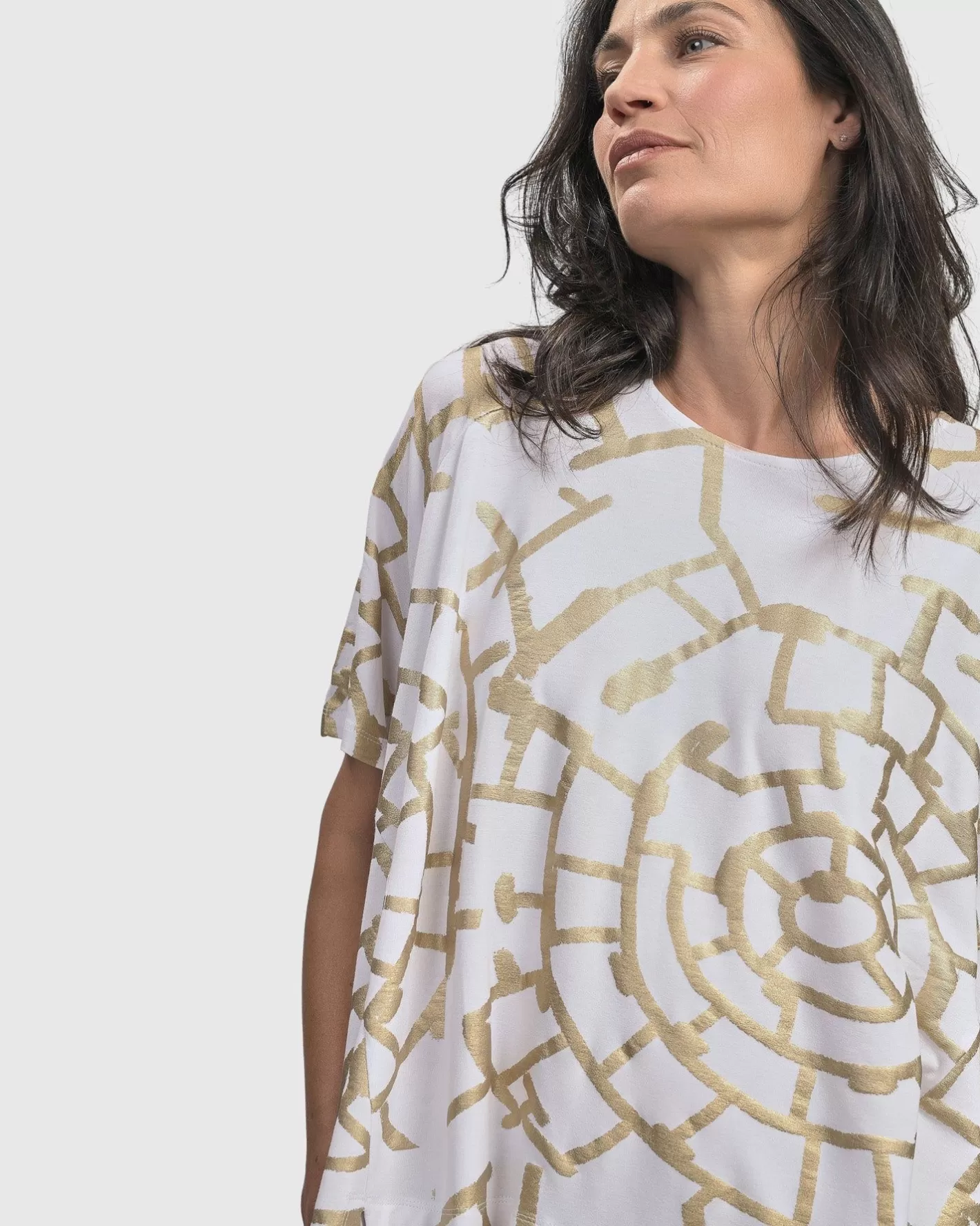 Hypnotic Swing Tunic Top, Gold-ALEMBIKA Clearance