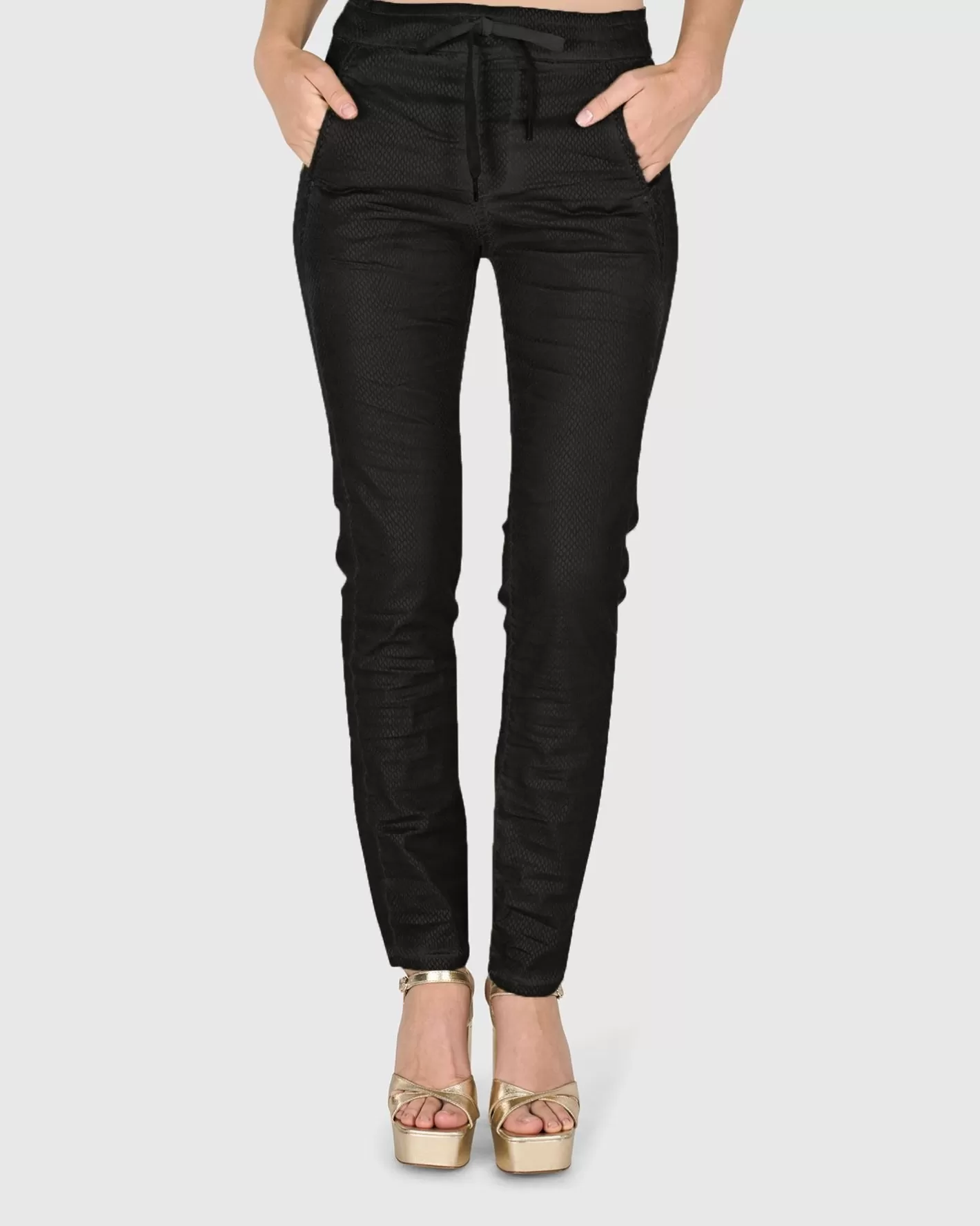 Iconic Stretch Jeans, Black Snake-ALEMBIKA Sale