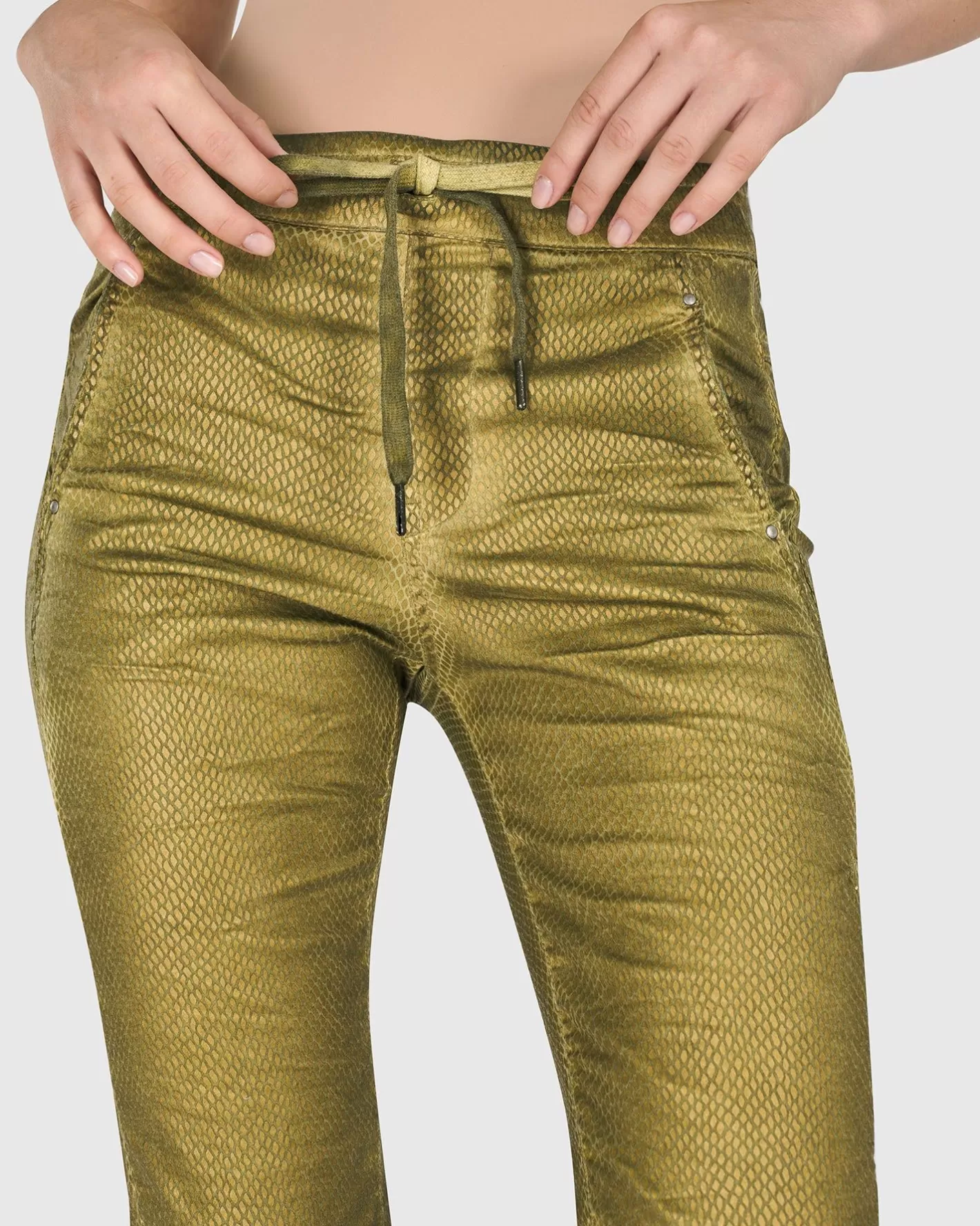 Iconic Stretch Jeans, Green Snake-ALEMBIKA Discount