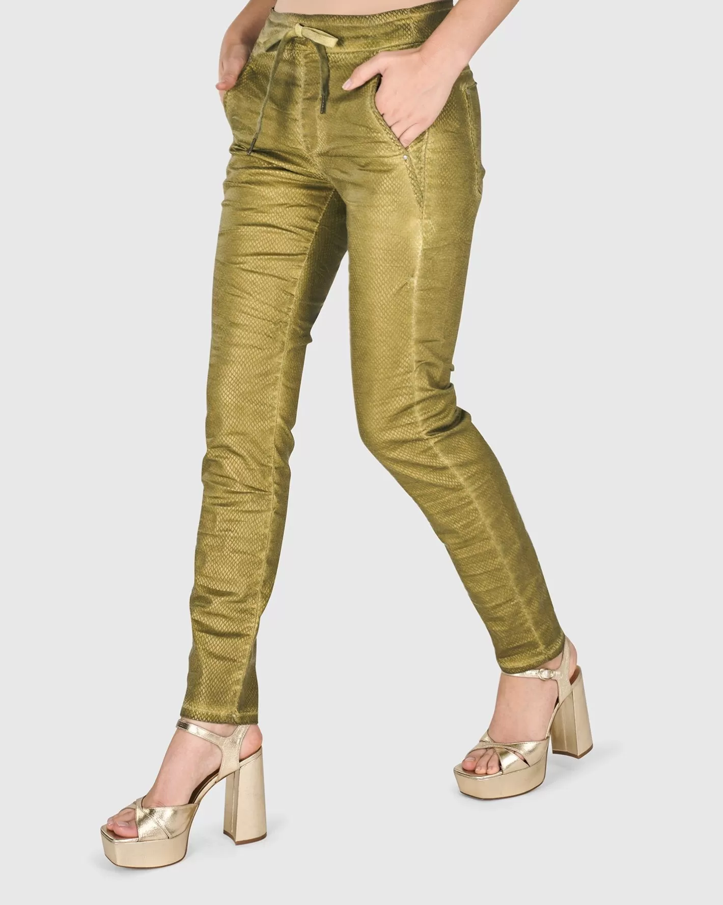 Iconic Stretch Jeans, Green Snake-ALEMBIKA Discount