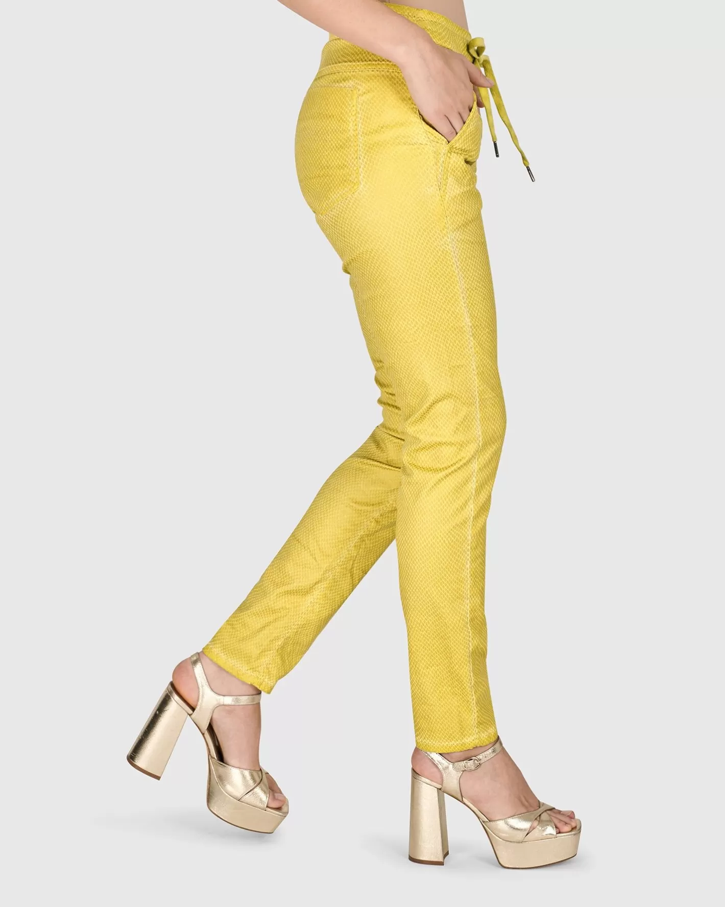 Iconic Stretch Jeans, Honey Snake-ALEMBIKA New