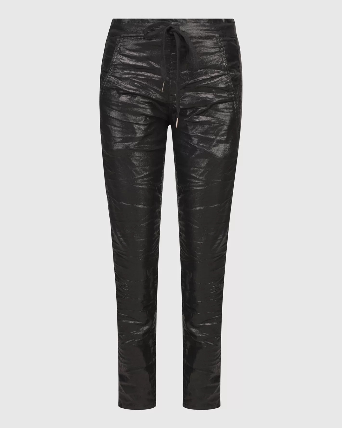 Iconic Stretch Jeans, Metallic Black-ALEMBIKA Outlet