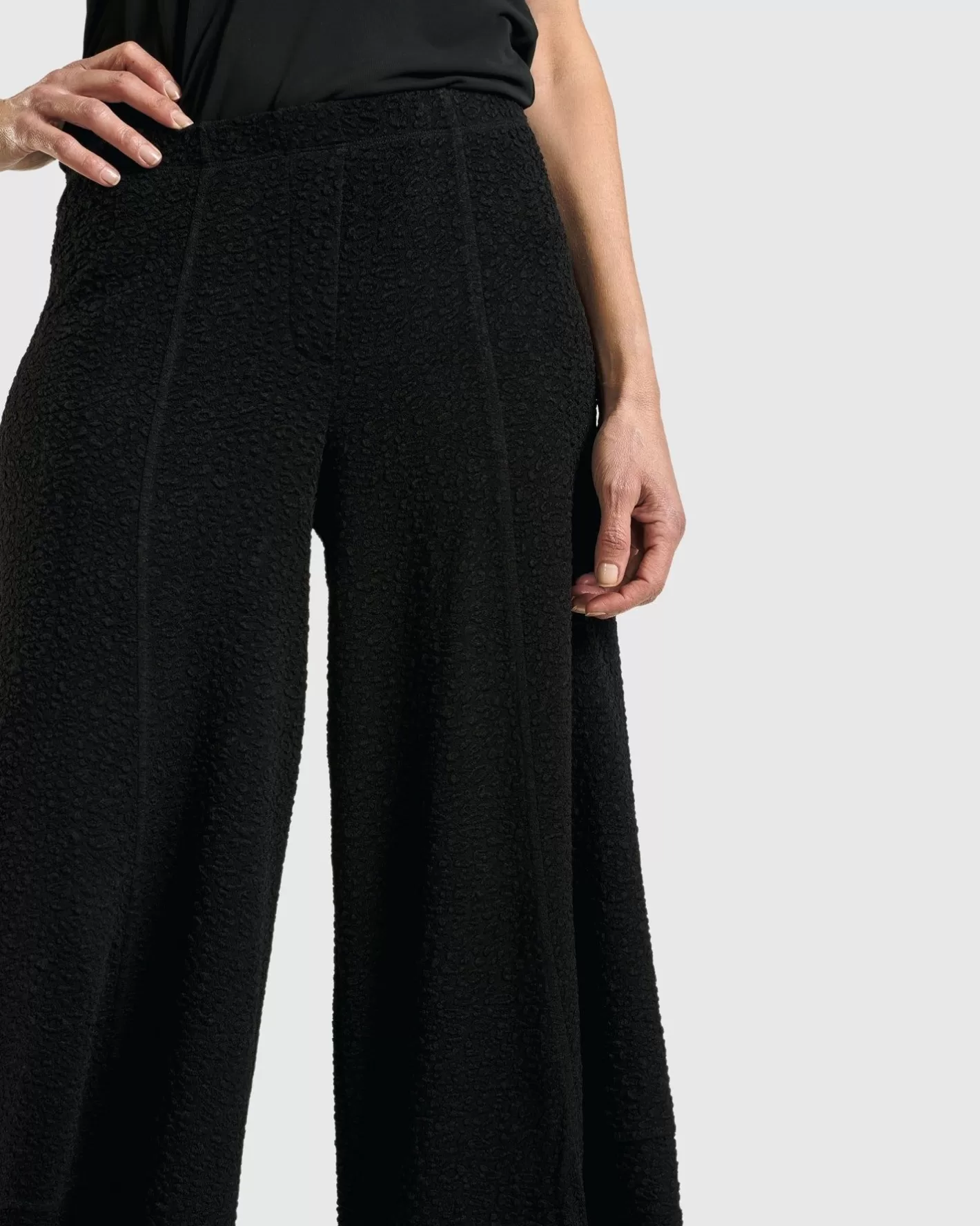 Jacquard Punto Pants, Black-ALEMBIKA Cheap