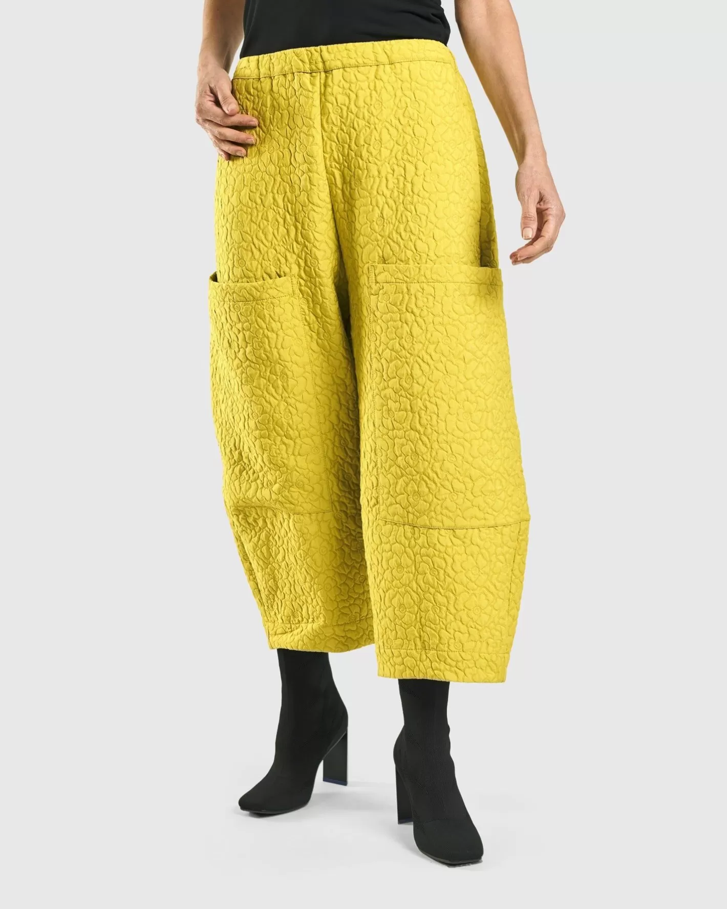 Jacquard Tapestry Pants, Yellow-ALEMBIKA Discount