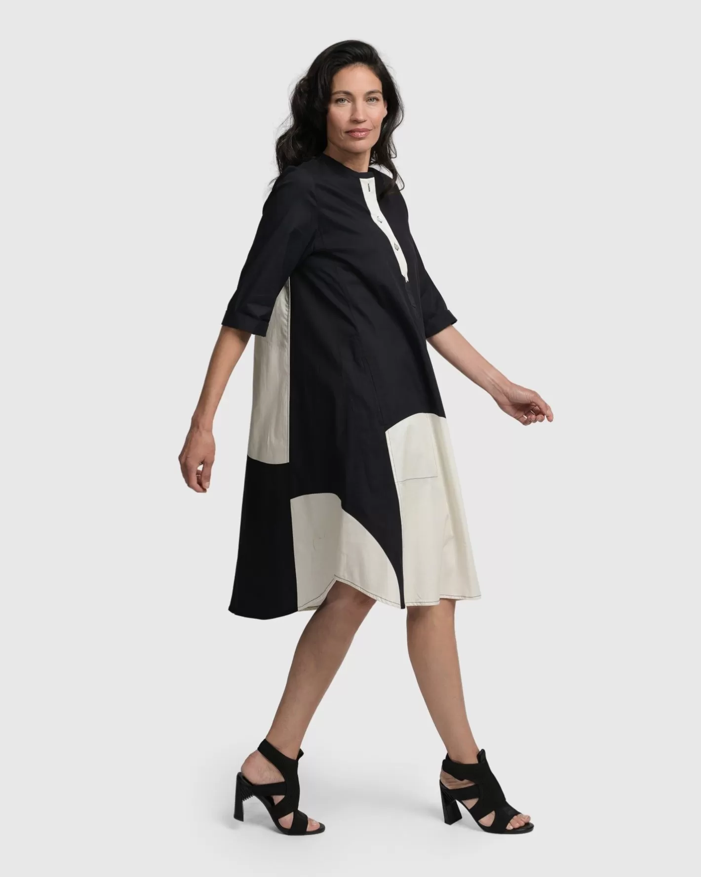 Jenny Oversized Shift Dress, Mono-ALEMBIKA Fashion