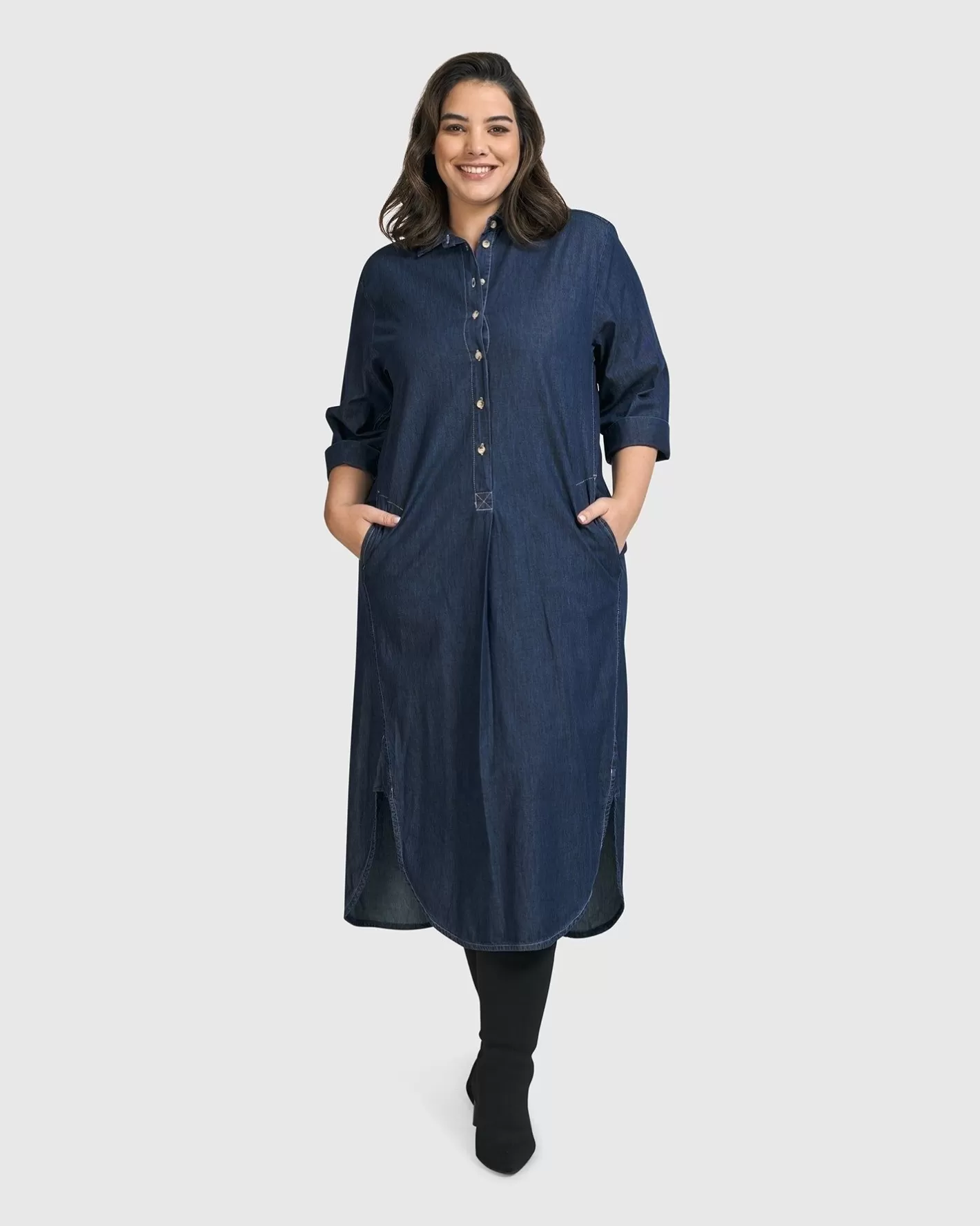 Joie Collared Dress, Denim-ALEMBIKA Cheap