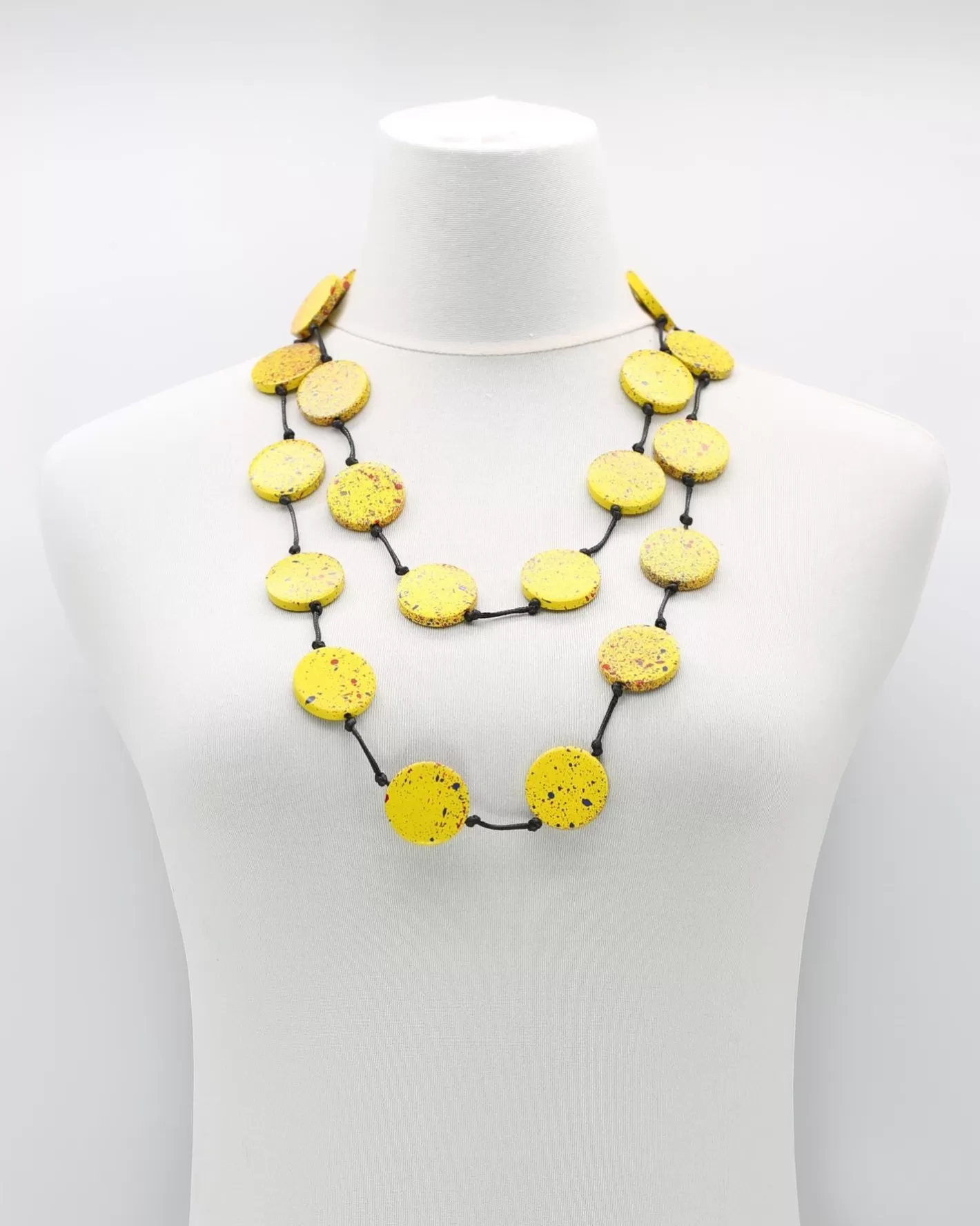 Large Coin Necklace, Yellow Graffiti-ALEMBIKA Discount