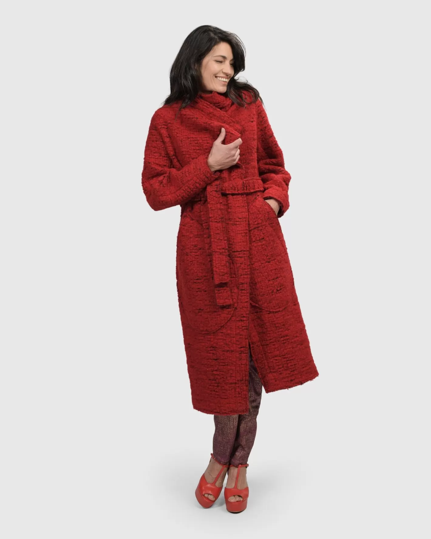 Leading Lady Coat, Scarlet-ALEMBIKA Flash Sale