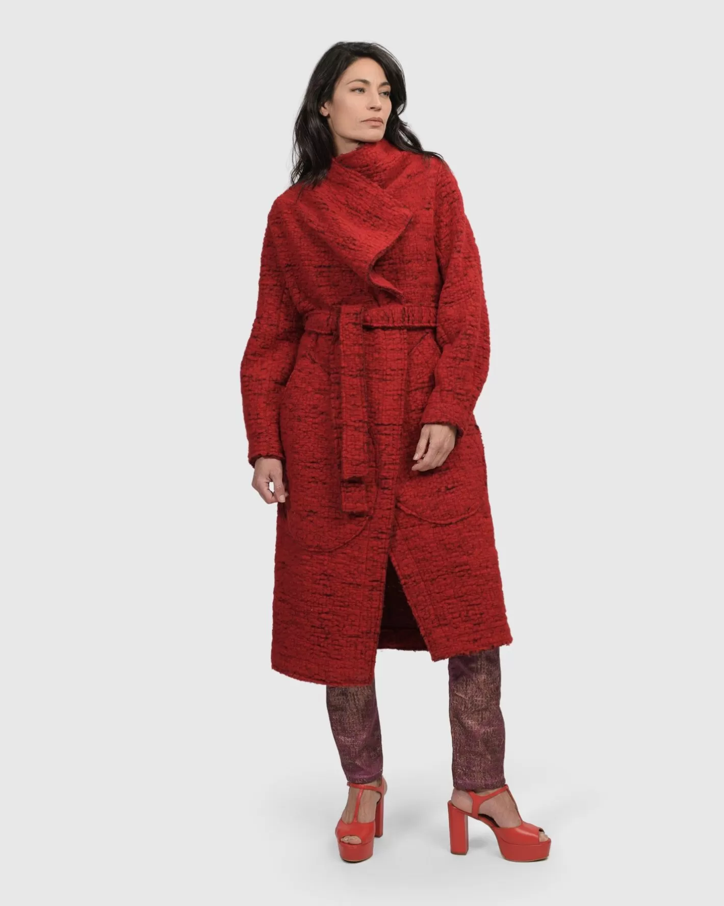 Leading Lady Coat, Scarlet-ALEMBIKA Flash Sale