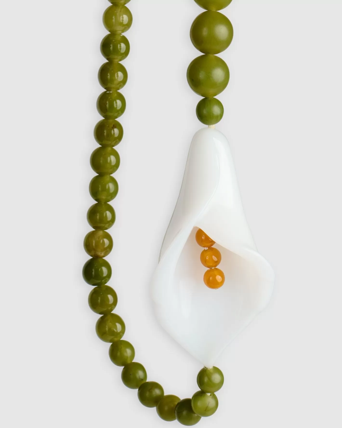 Lily Bead Necklace, Green-ALEMBIKA Cheap