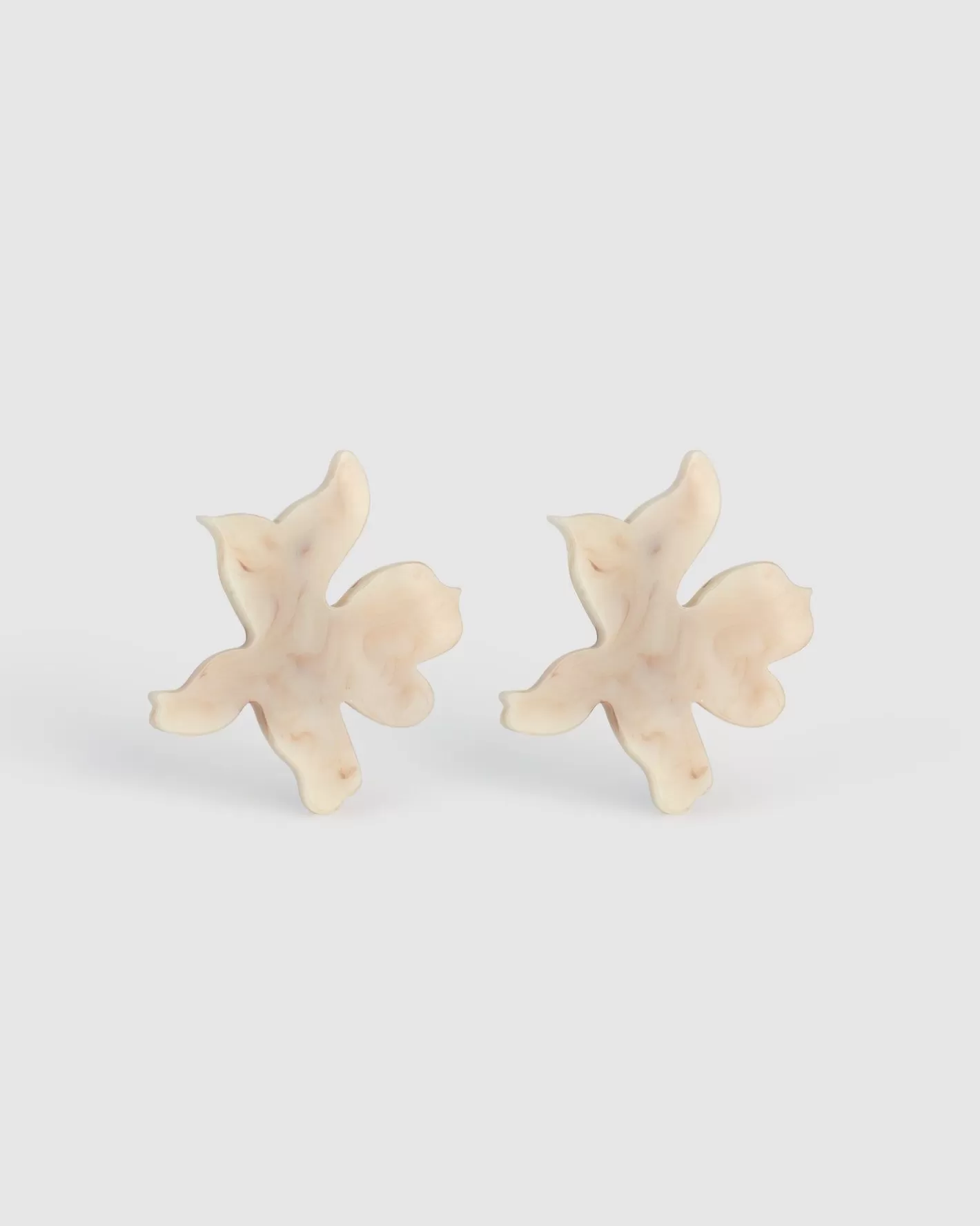 Lotus Clip Earrings, Oat-ALEMBIKA Fashion