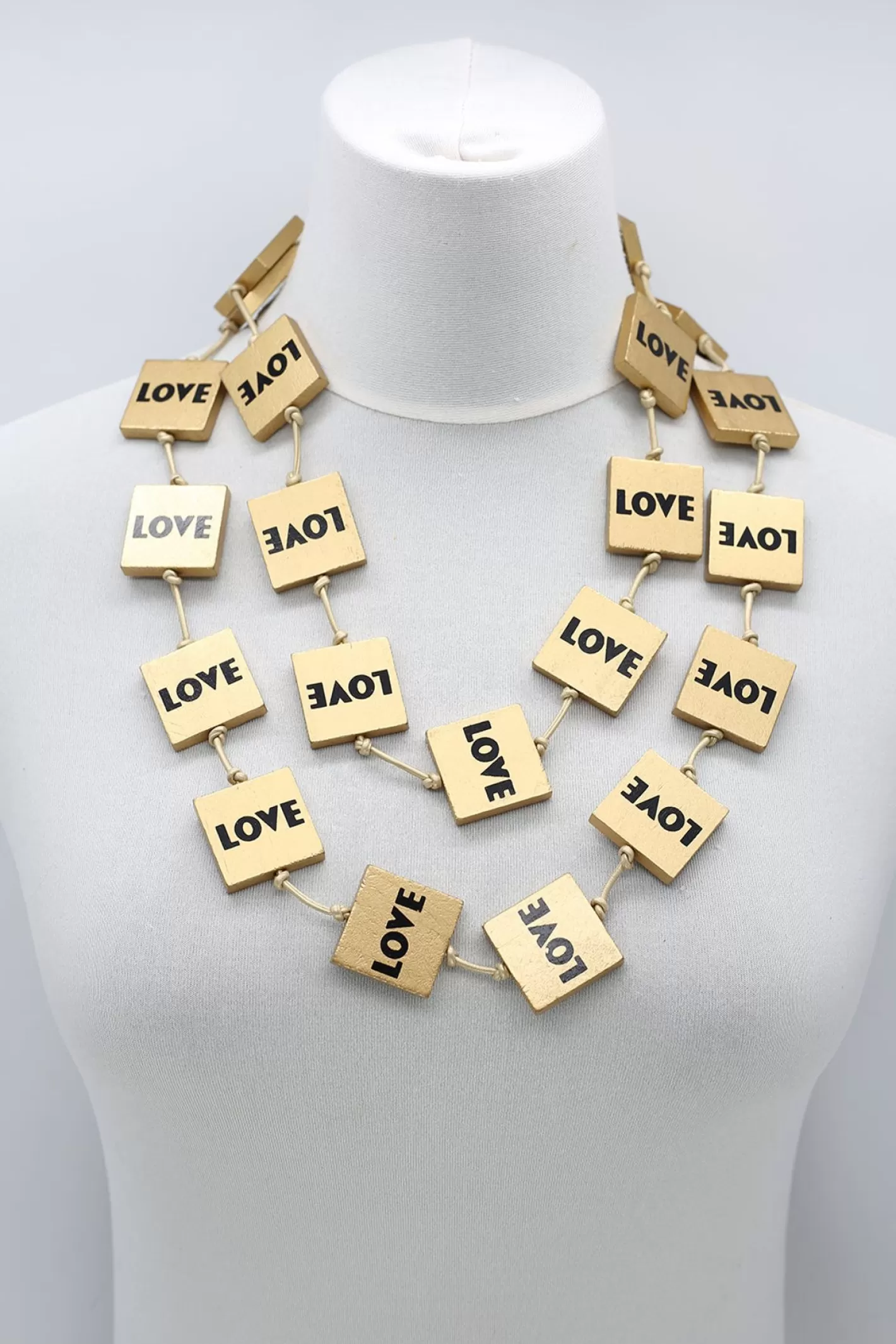 Love Squares Necklace, Gold-ALEMBIKA Clearance