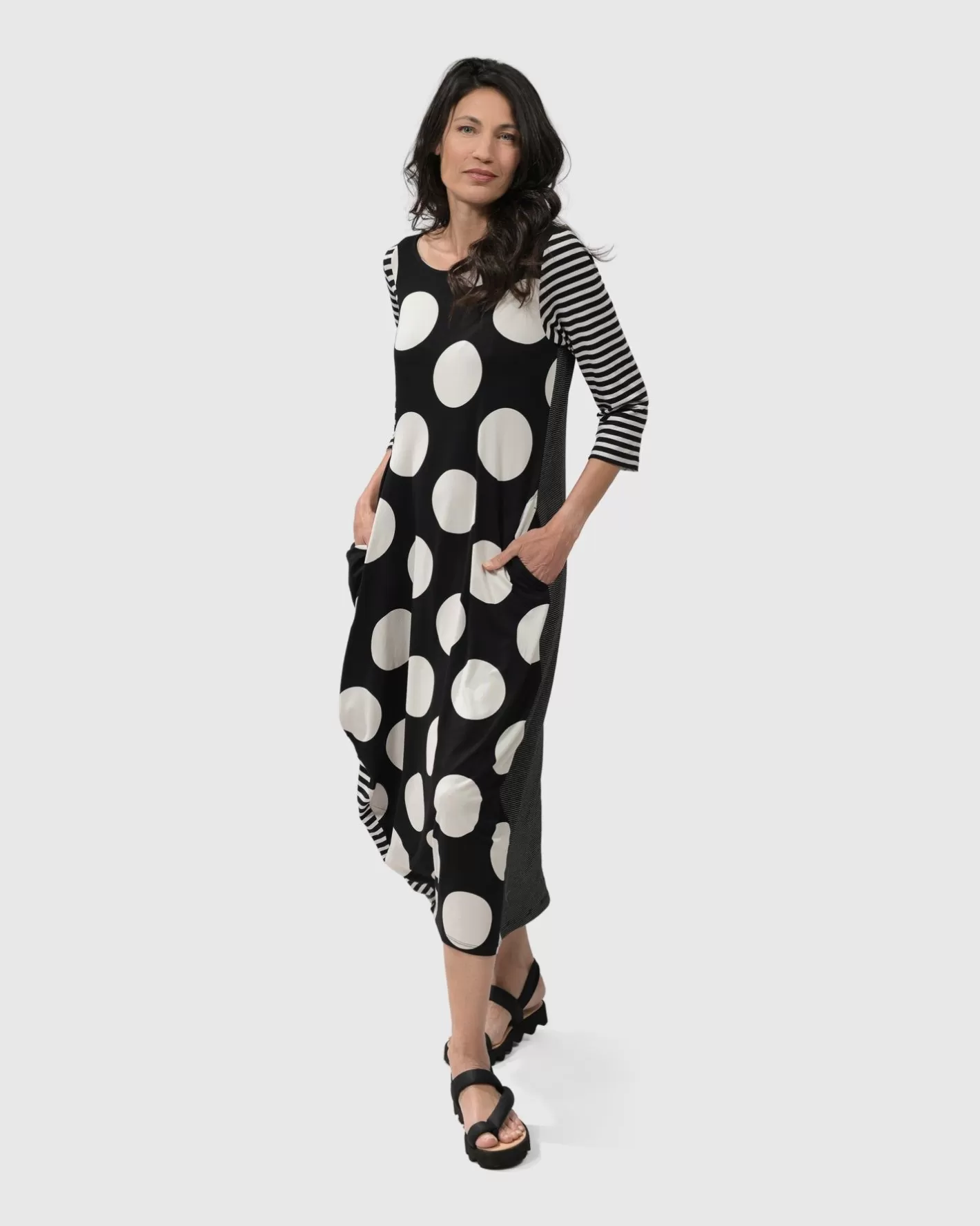 Minnie Midi Dress Mono-ALEMBIKA Outlet