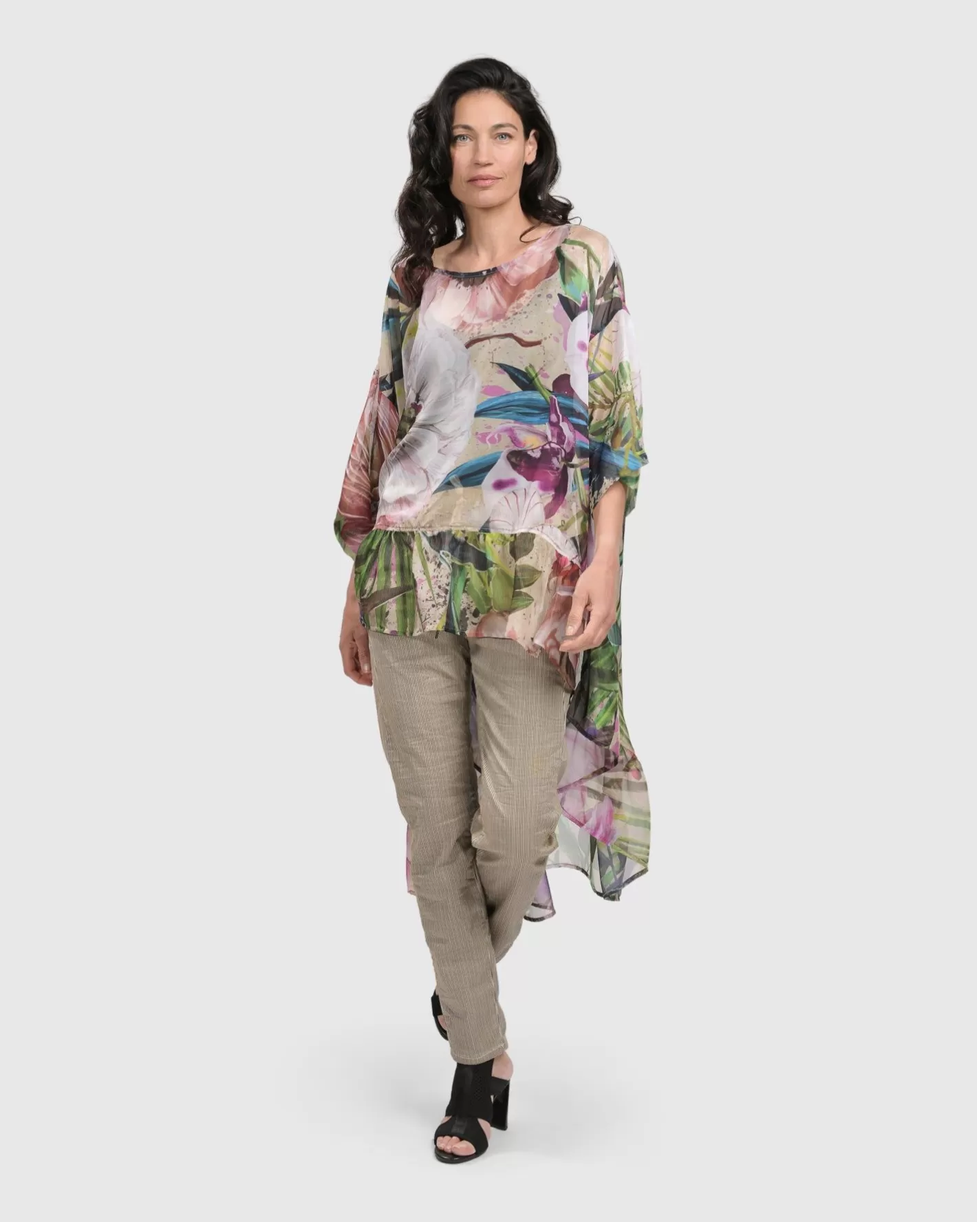 Moonflower Hi Lo Tunic Top, Bouquet-ALEMBIKA Store