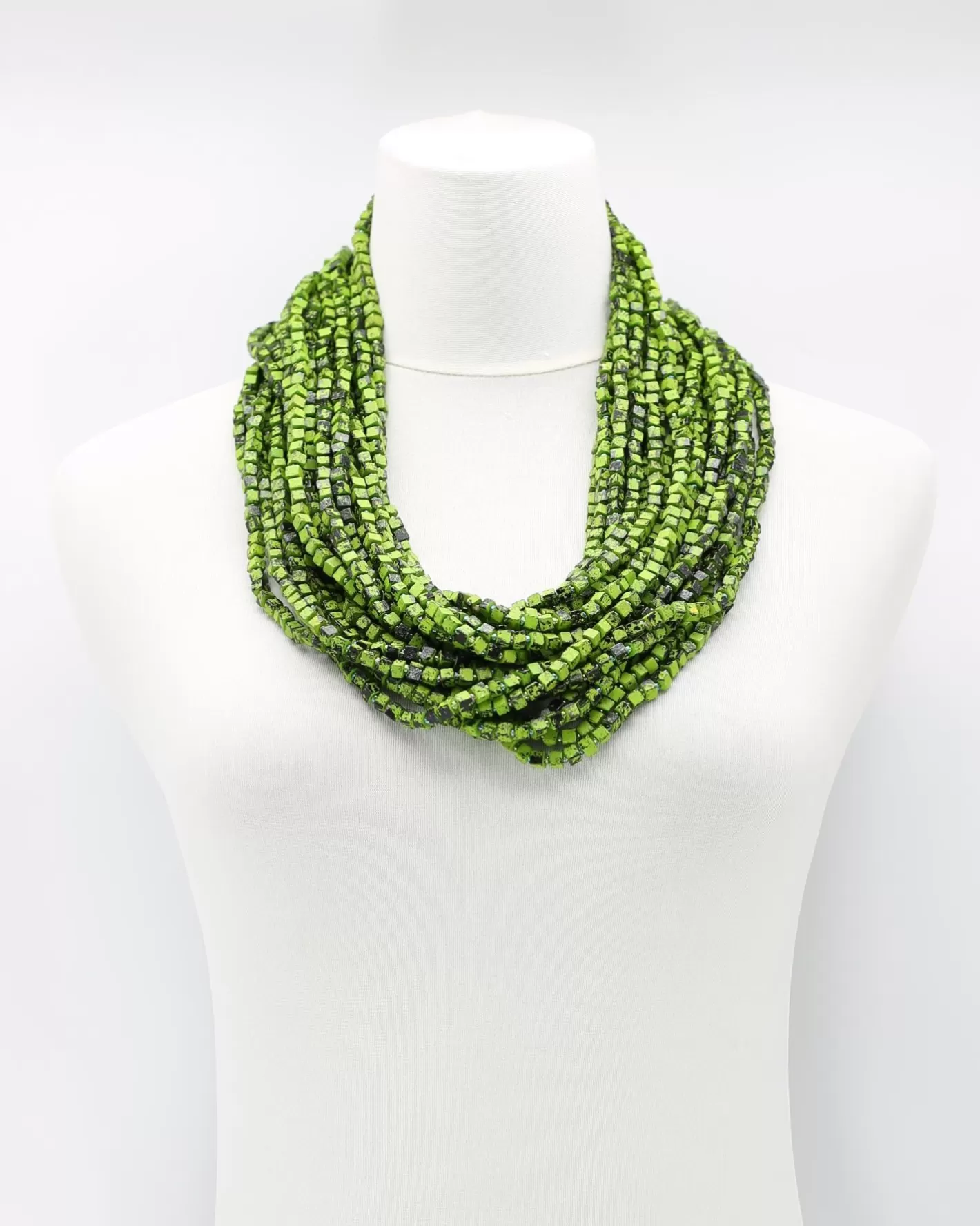 Next Pashmina Necklace, Summer Green/Black-ALEMBIKA Best