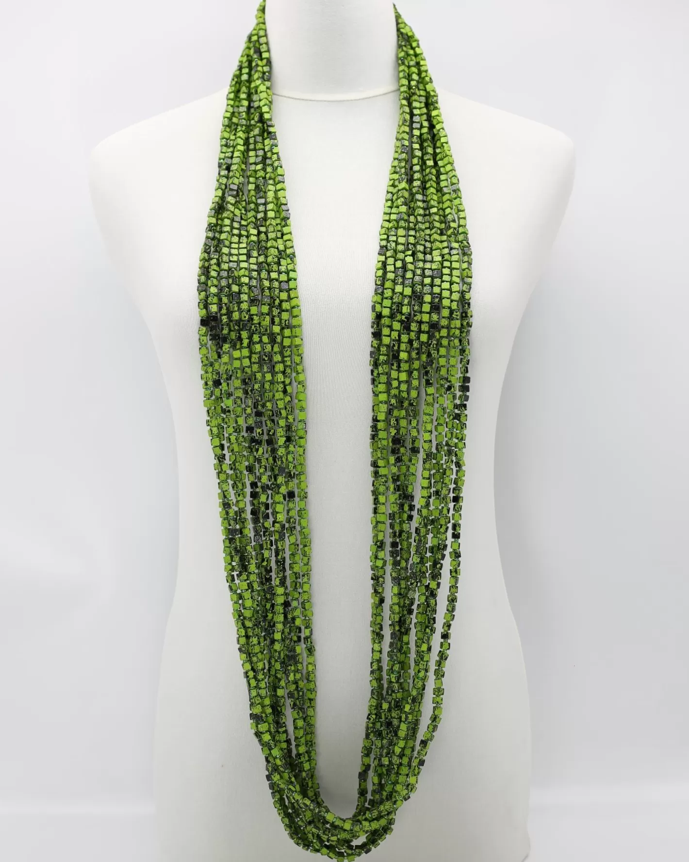 Next Pashmina Necklace, Summer Green/Black-ALEMBIKA Best