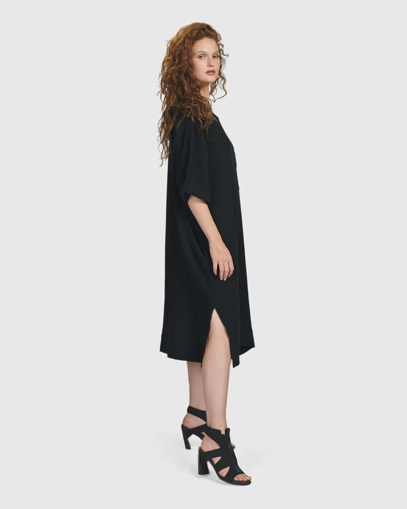 Oasis T-Shirt Dress, Black-ALEMBIKA Hot