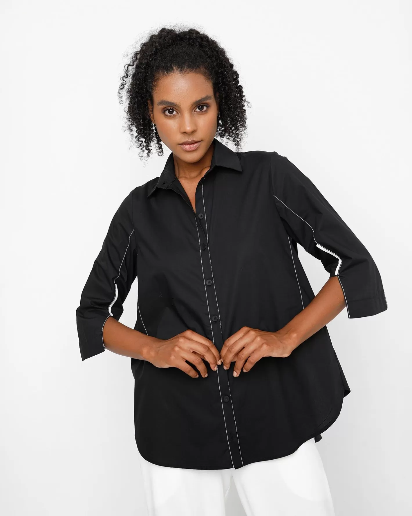 Ozai N Ku Acropolis Blouse, Black-ALEMBIKA Discount