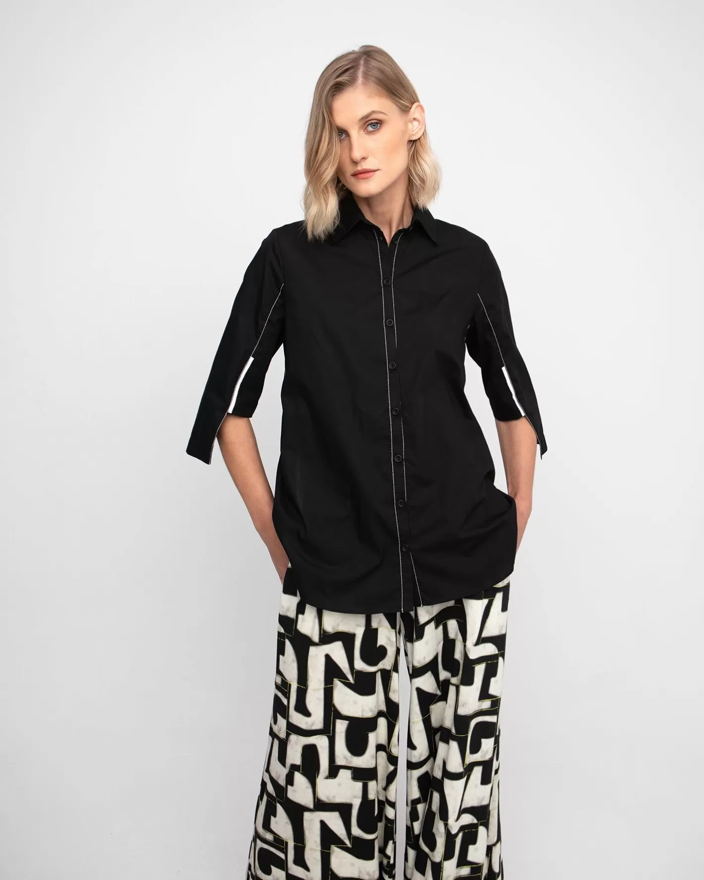 Ozai N Ku Acropolis Blouse, Black-ALEMBIKA Discount