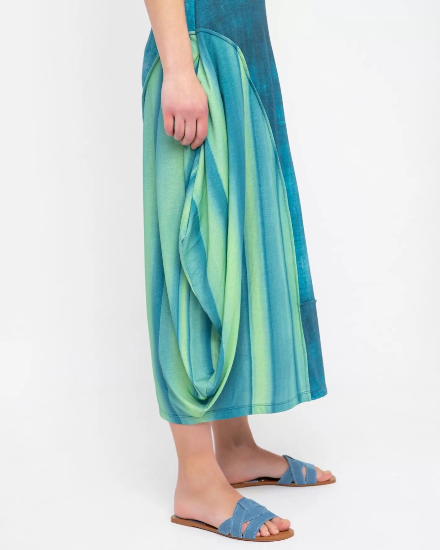 Ozai N Ku Aquamarine Midi Skirt, Ocean-ALEMBIKA Clearance