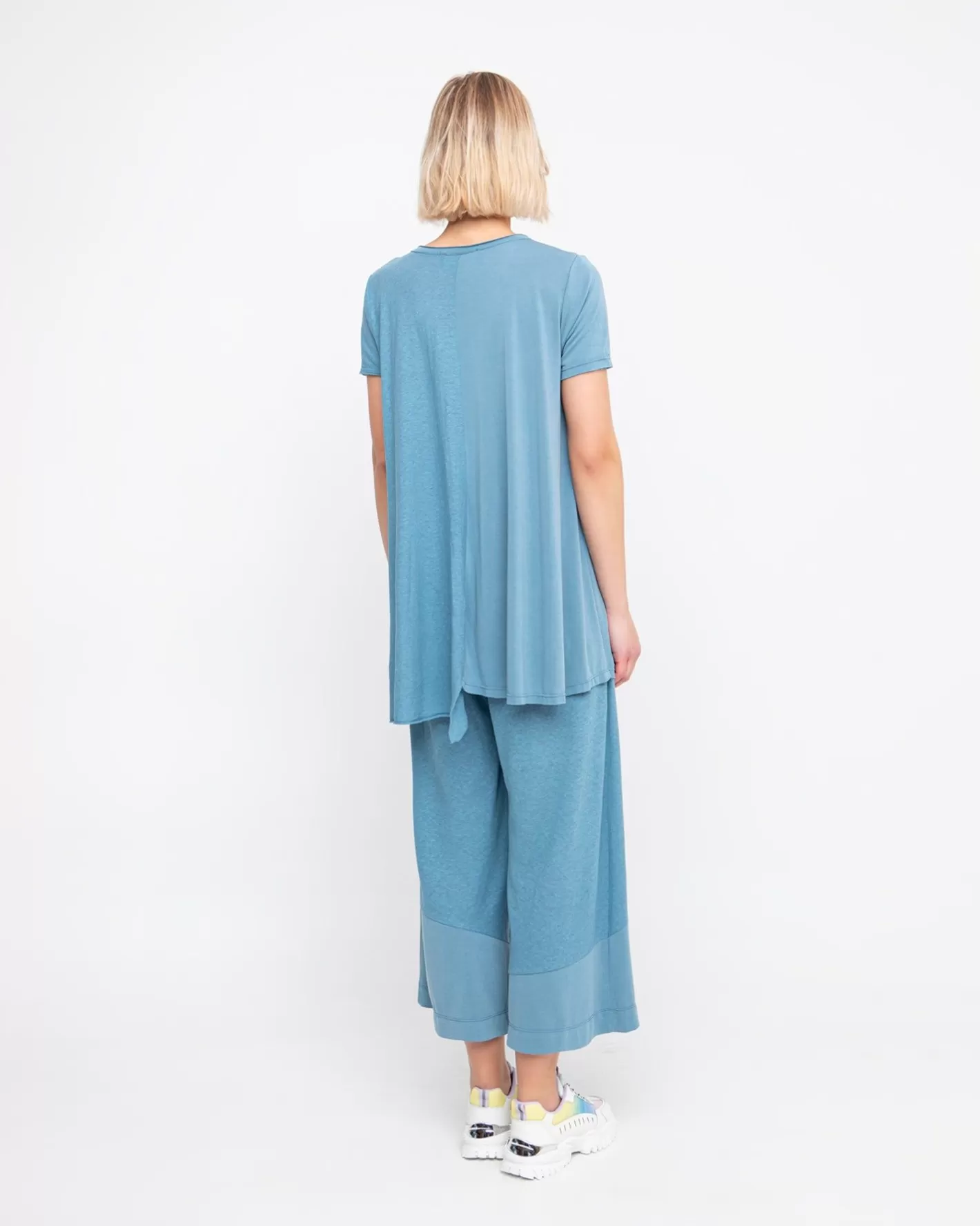 Ozai N Ku Asymmetrical Tunic Top, Azure-ALEMBIKA Clearance