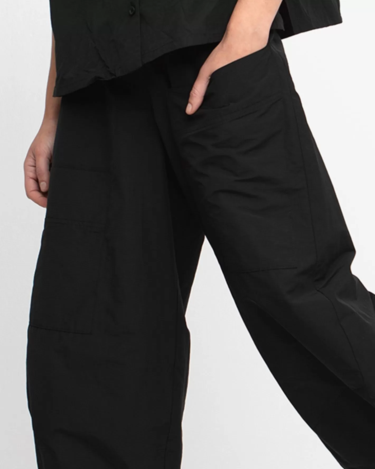 Ozai N Ku Barrel Leg Pants, Black-ALEMBIKA Hot