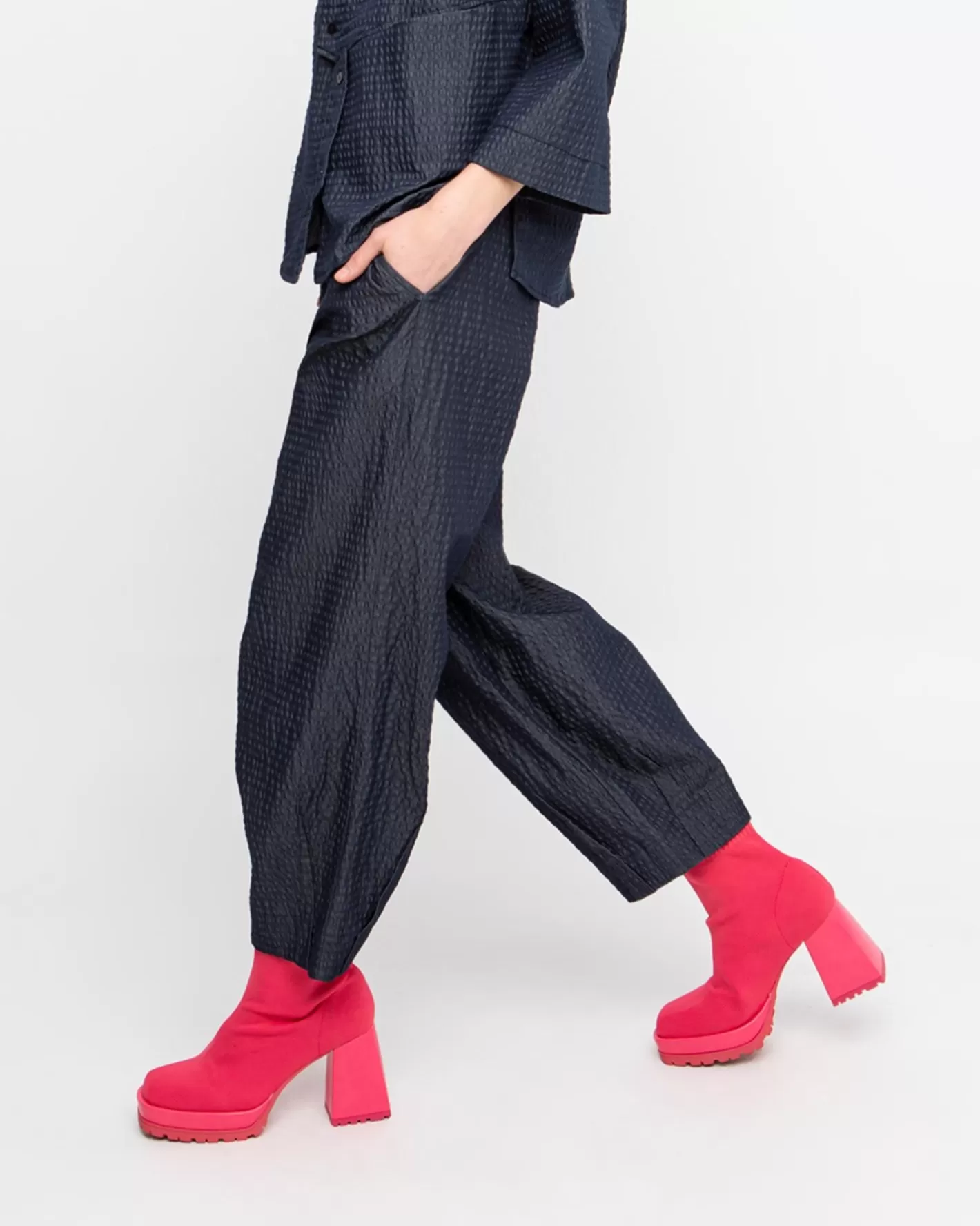 Ozai N Ku Bowie Textured Pants, Denim-ALEMBIKA Outlet