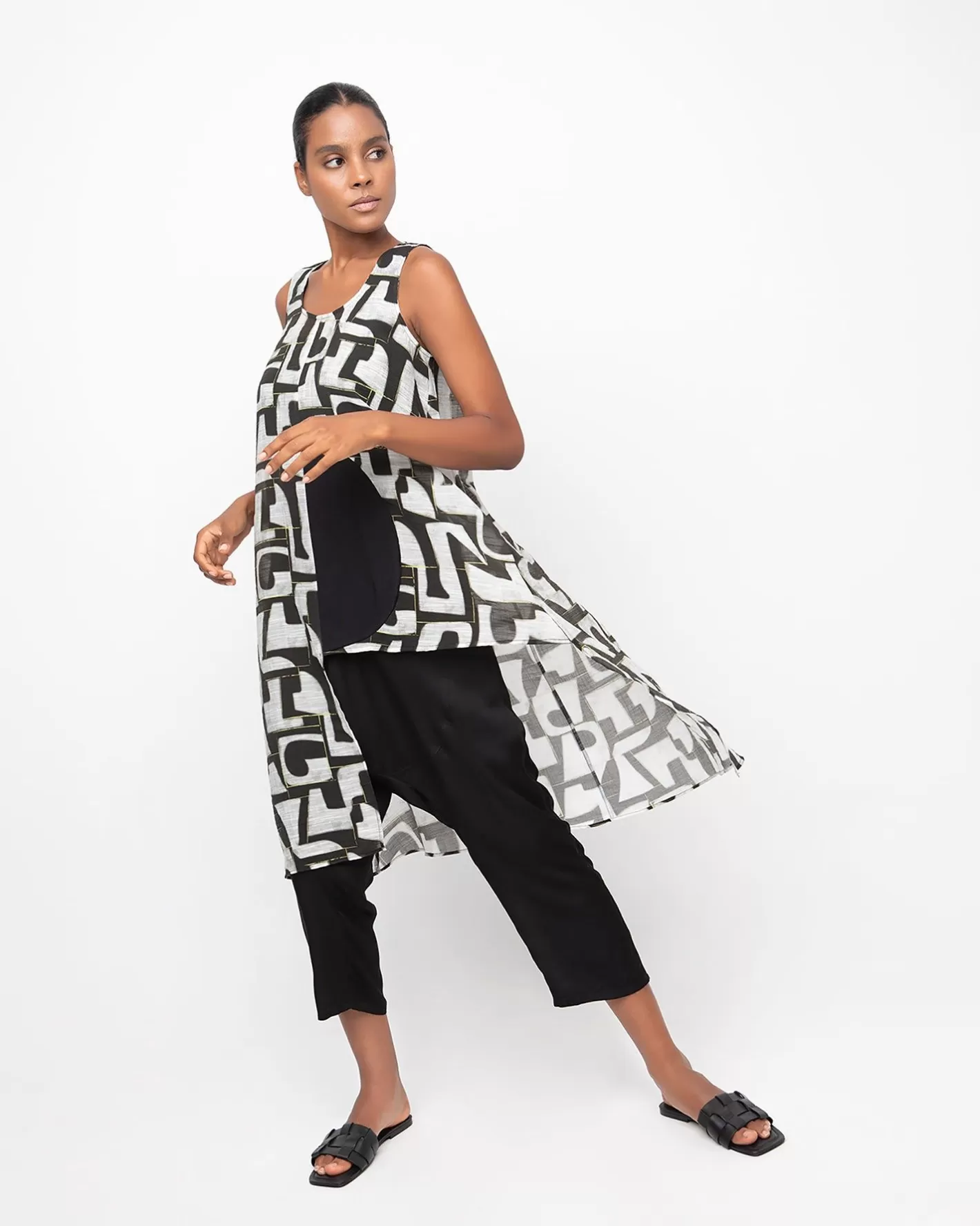 Ozai N Ku Glyph Tunic Top, Puzzle-ALEMBIKA Sale