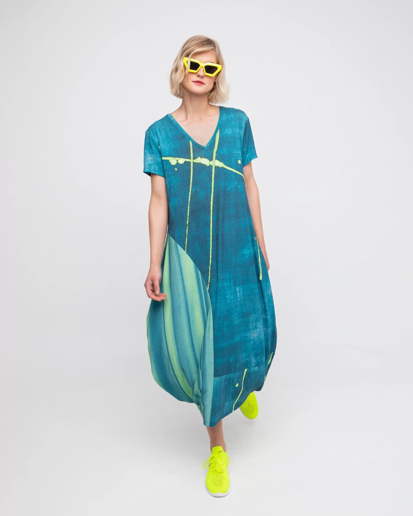 Ozai N Ku High Tide Midi Dress, Ocean-ALEMBIKA Sale