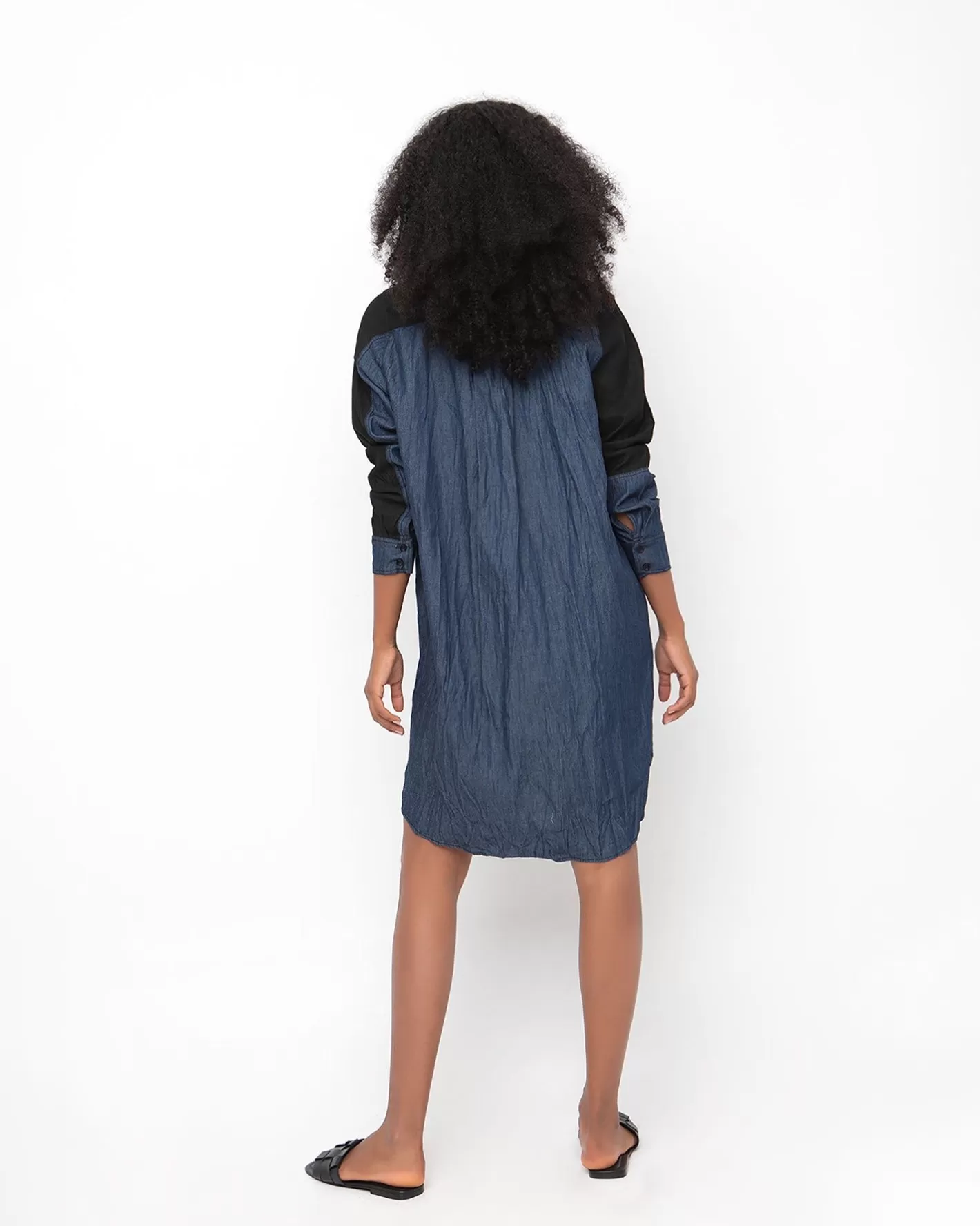 Ozai N Ku Patch Shirt Dress, Denim-ALEMBIKA Best