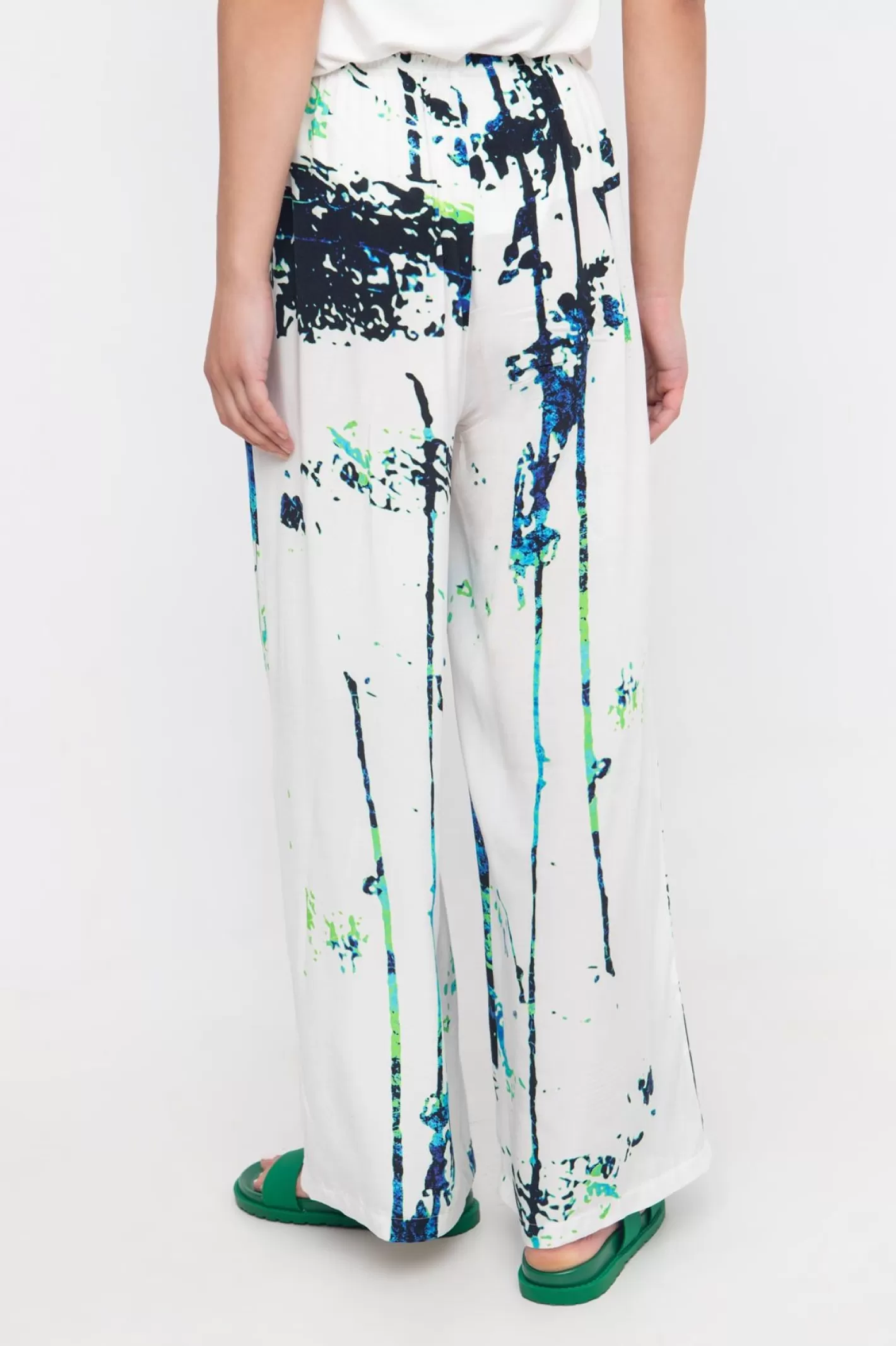 Ozai N Ku Splash Palazzo Pant, Abstract-ALEMBIKA Online