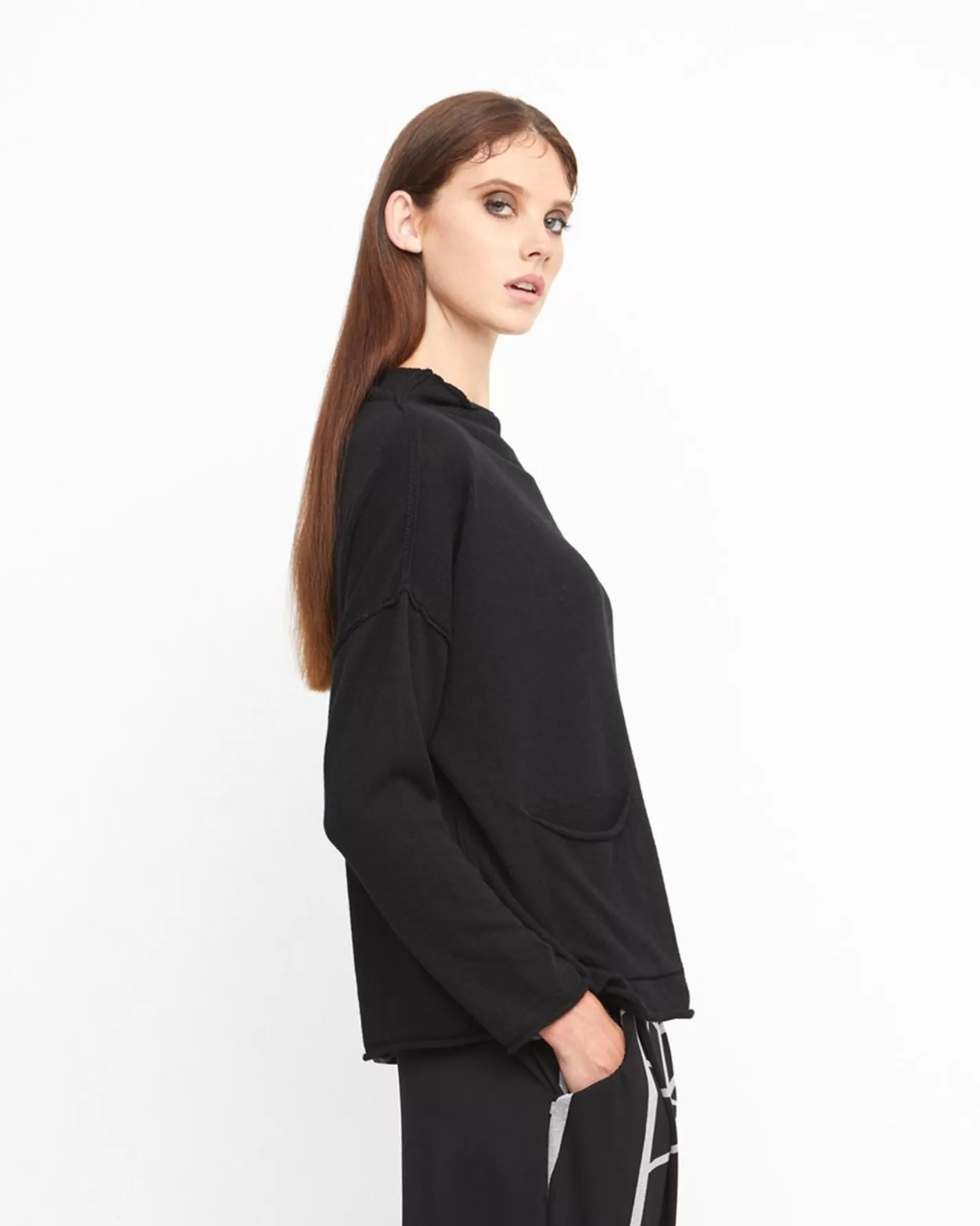 Ozai N Ku Techie Sweater Top, Black-ALEMBIKA Online