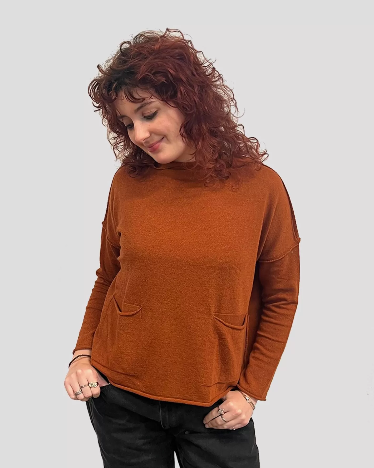 Ozai N Ku Techie Sweater Top, Rust-ALEMBIKA Outlet