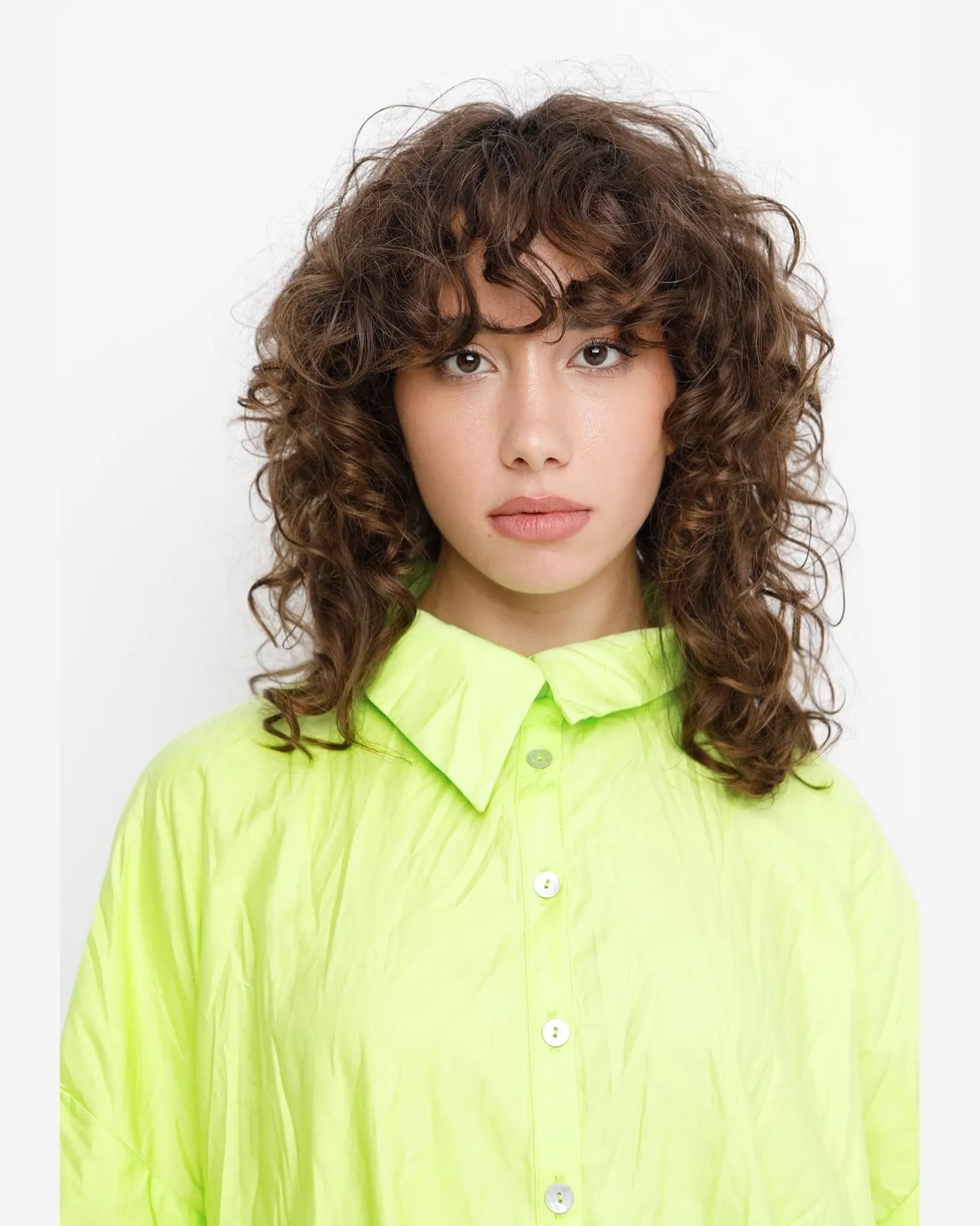 Ozai N Ku Trickster Crinkle Shirt, Lime-ALEMBIKA Hot