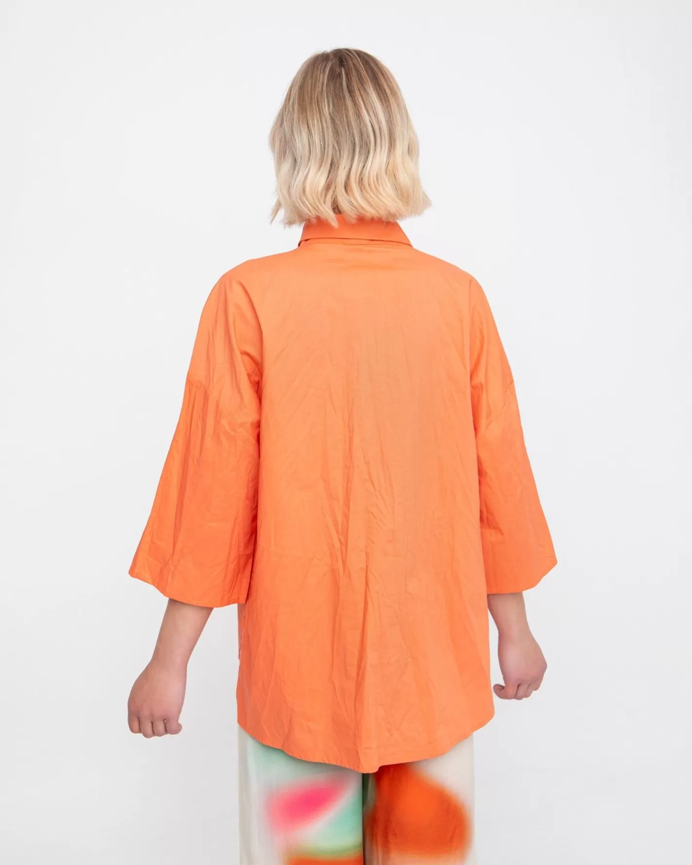 Ozai N Ku Trickster Crinkle Shirt, Peach-ALEMBIKA Sale