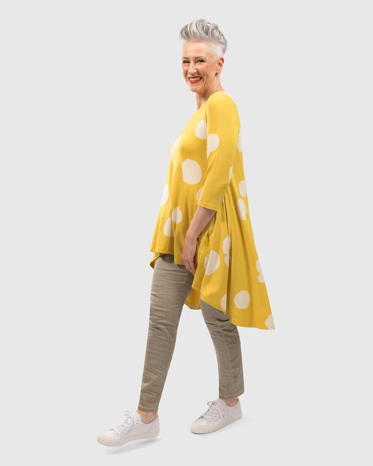 Perfect Swing Tunic Top, Canary Spots-ALEMBIKA New