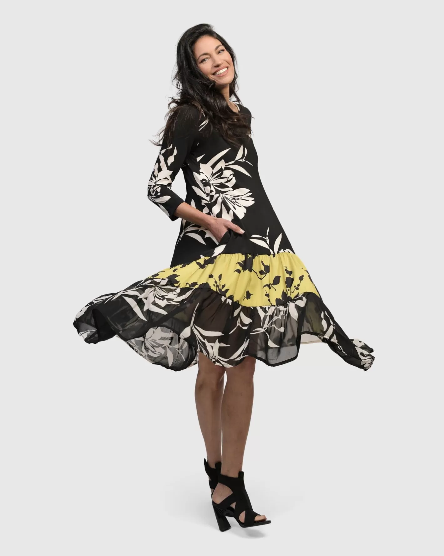 Peroni Day Dress, Floral-ALEMBIKA Store