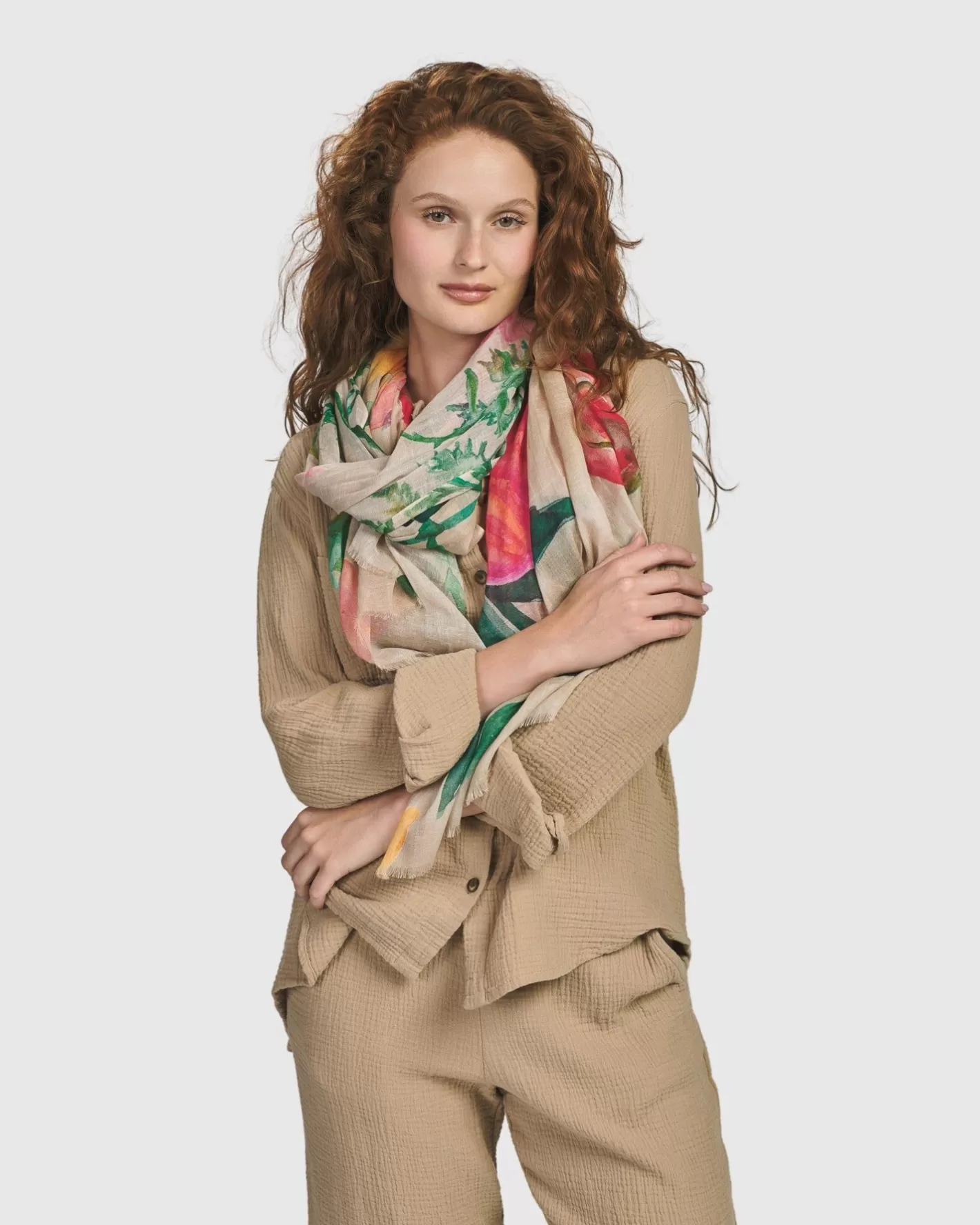 Primavera Scarf, Peony-ALEMBIKA Store