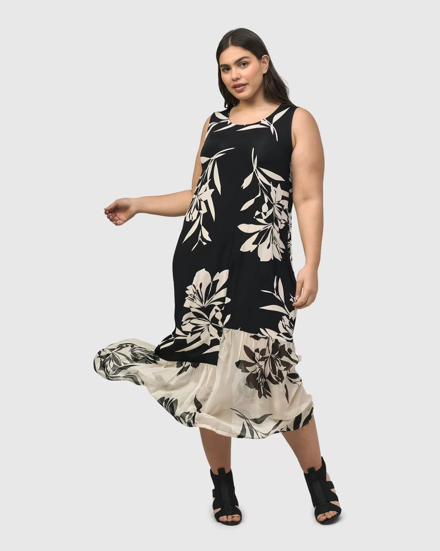 Prosecco Sleeveless Tunic Dress, Floral-ALEMBIKA Clearance