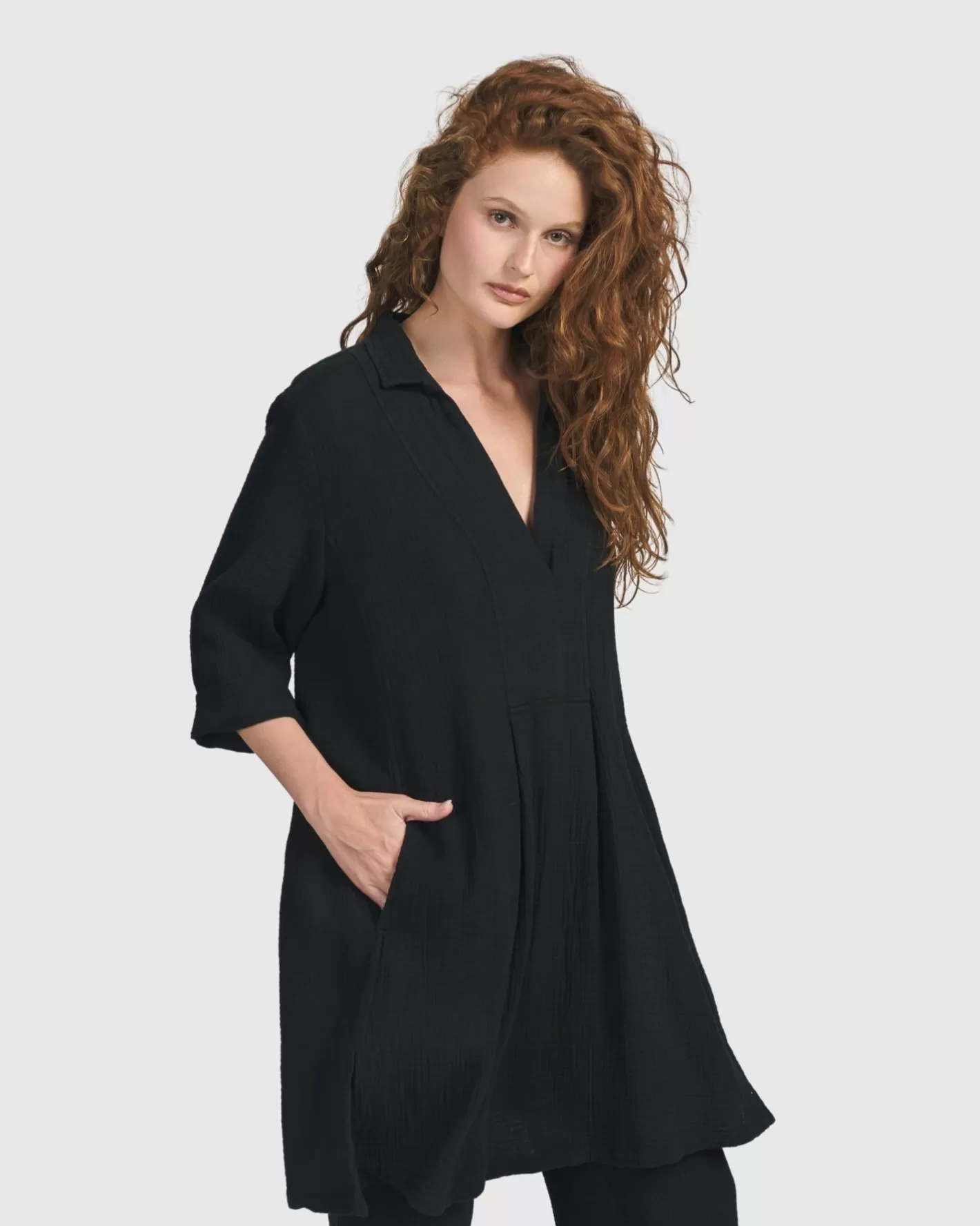 Recreation Tunic Top, Black-ALEMBIKA Cheap